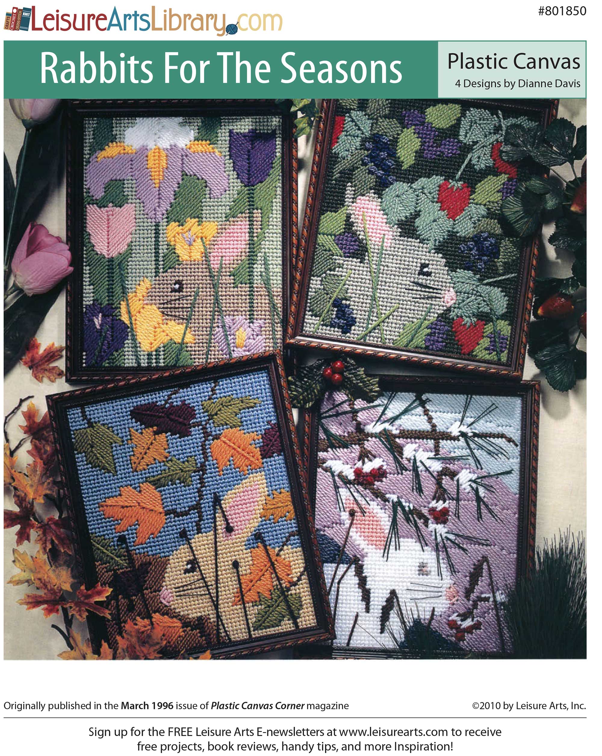 Leisure Arts Rabbits For The Seasons Plastic Canvas ePattern