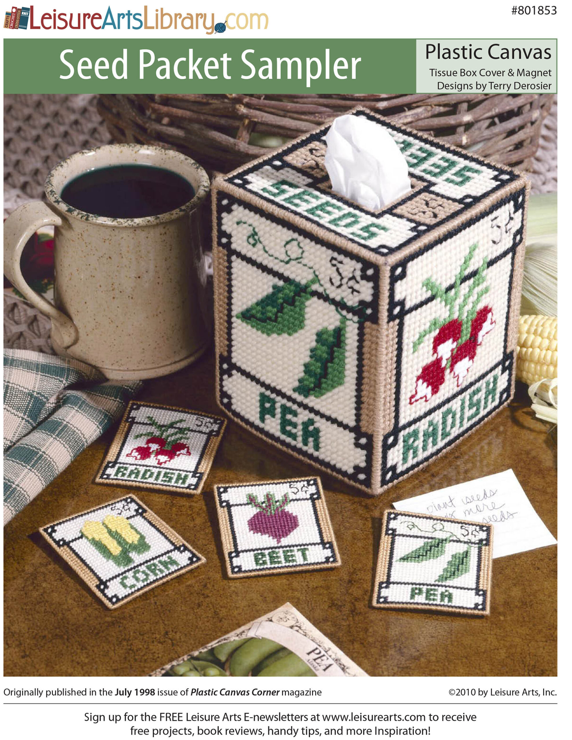 Leisure Arts Seed Packet Sampler Plastic Canvas ePattern