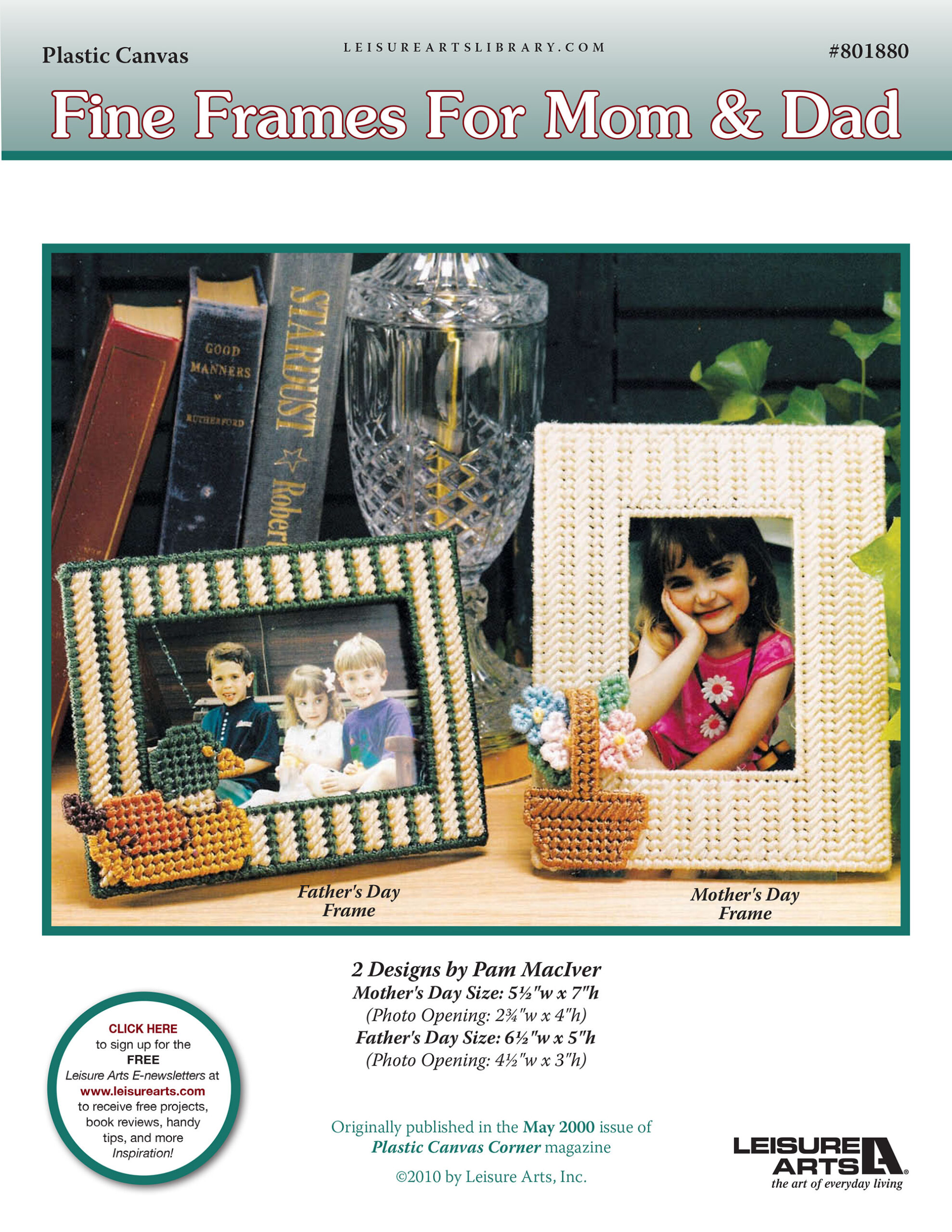Leisure Arts Frames For Mom Dad Plastic Canvas ePattern