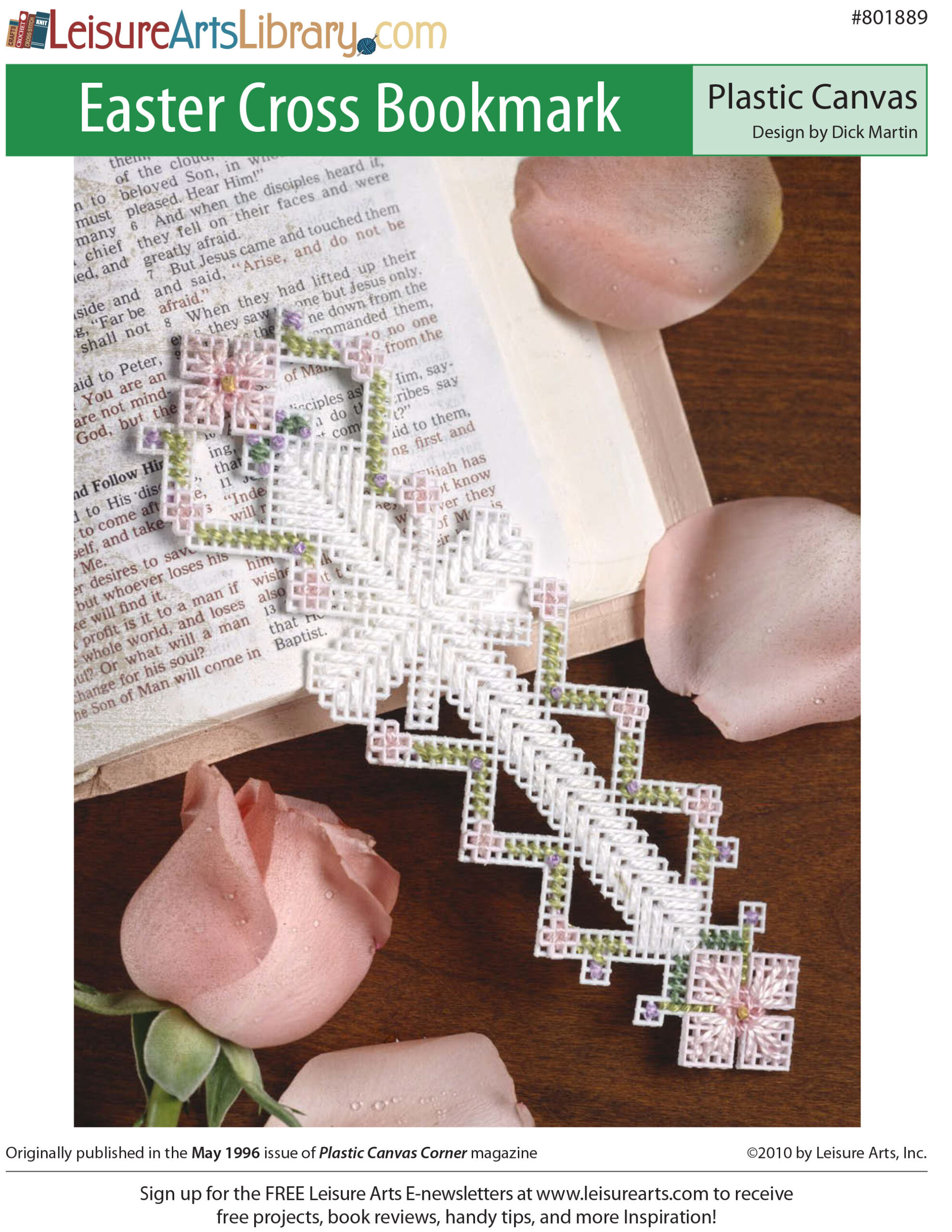 Leisure Arts Easter Cross Bookmark Plastic Canvas ePattern