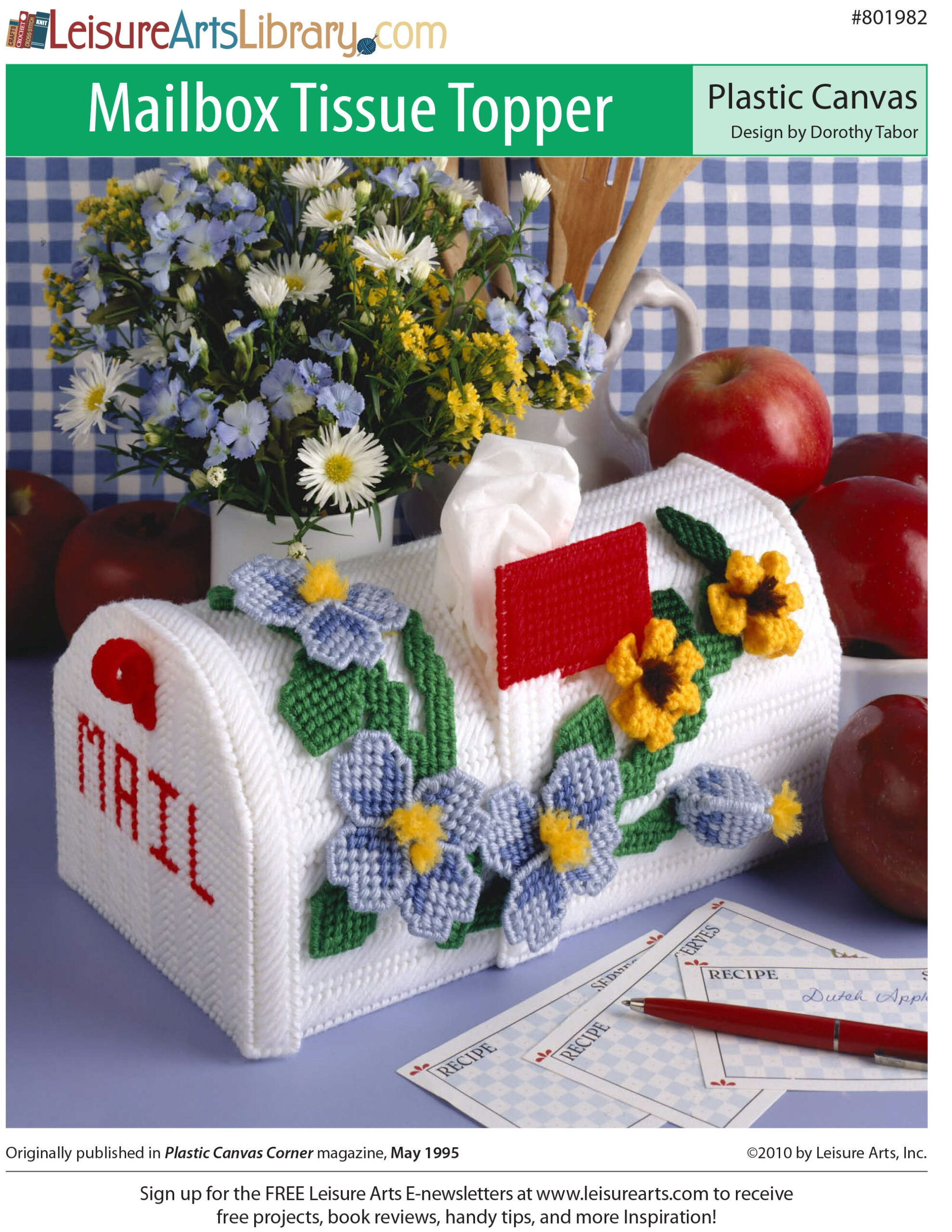 Leisure Arts Mailbox Tissue Topper Plastic Canvas ePattern