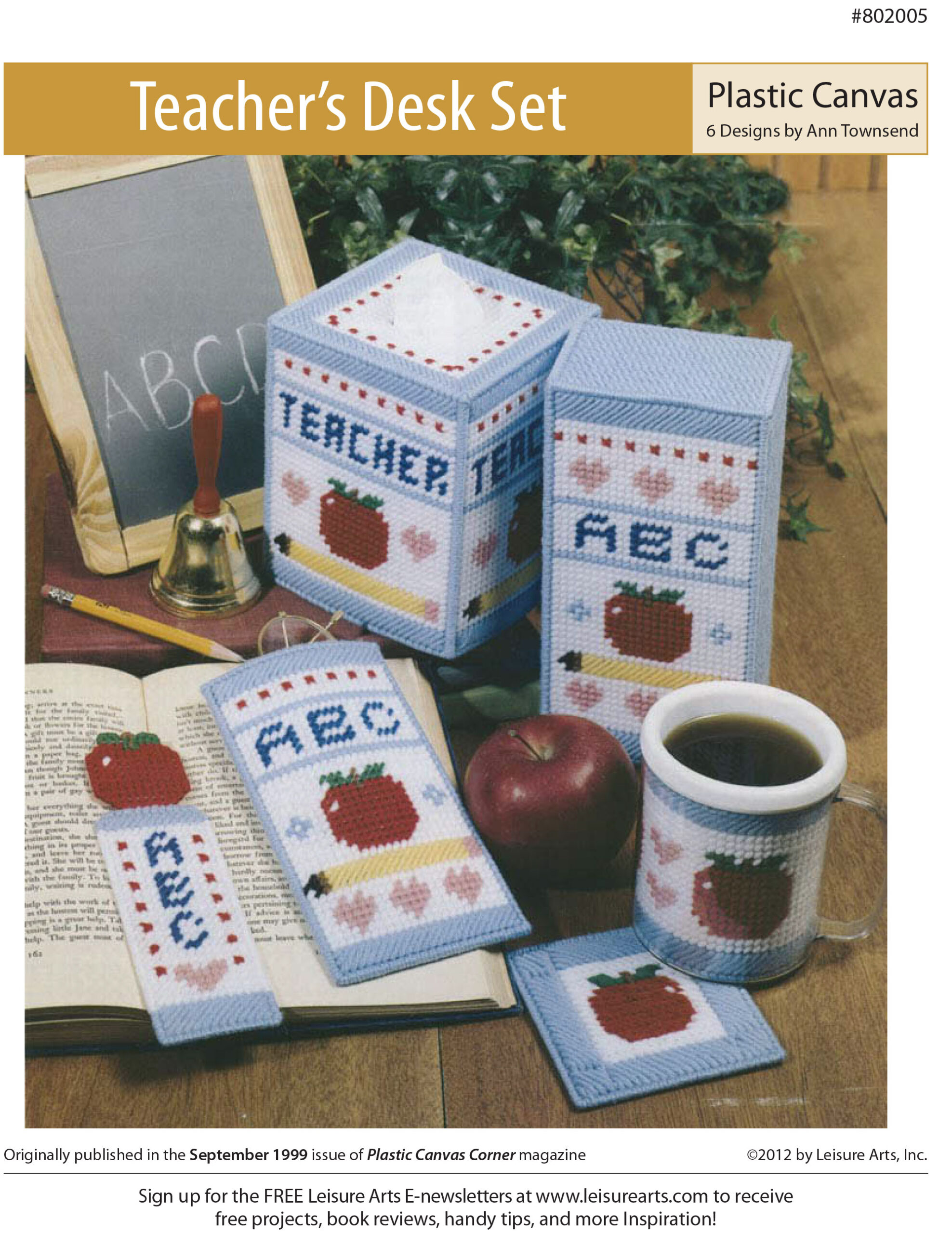 Leisure Arts Teachers Desk Set Plastic Canvas ePattern