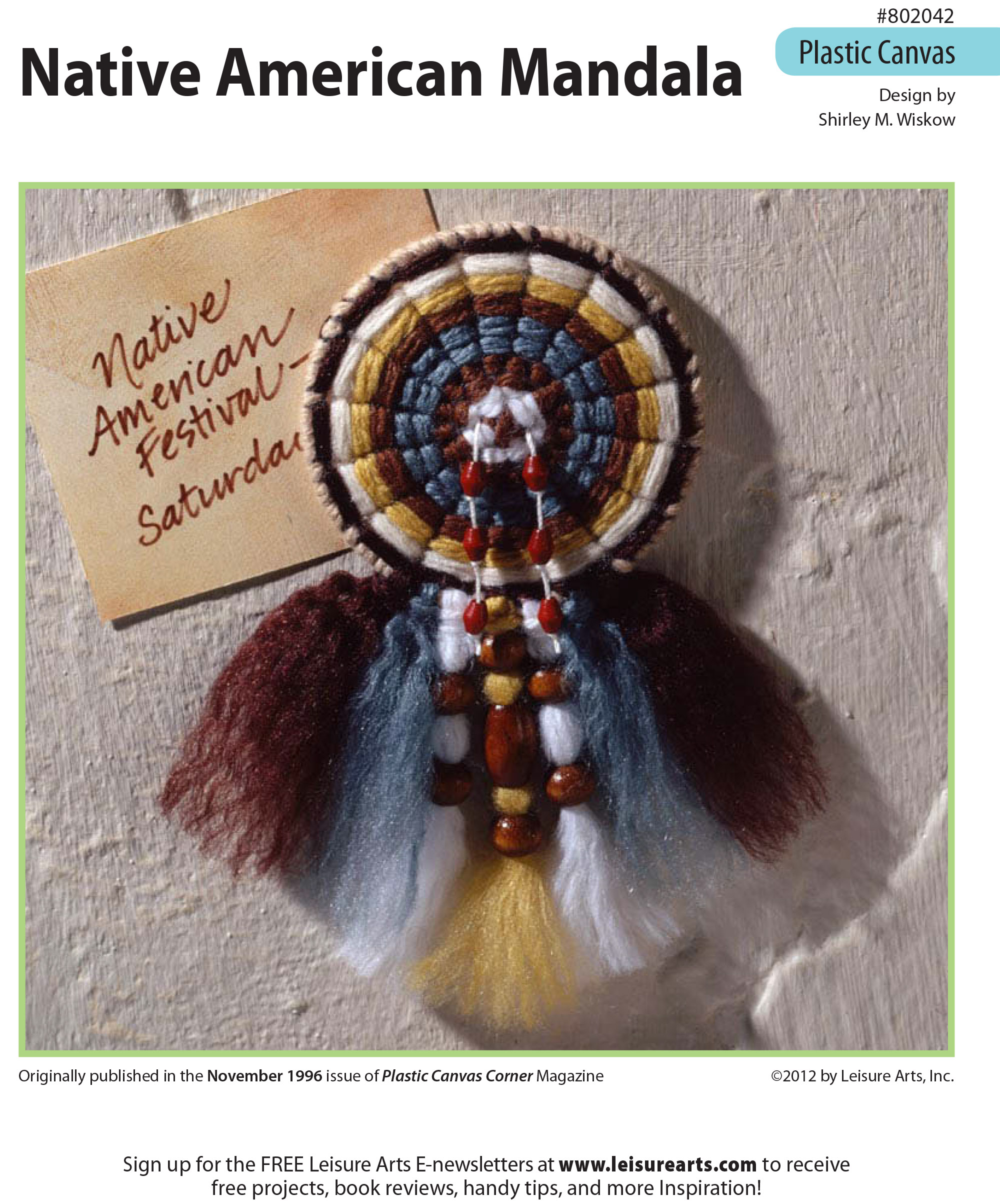Leisure Arts Native American Mandala Magnet Plastic Canvas ePattern