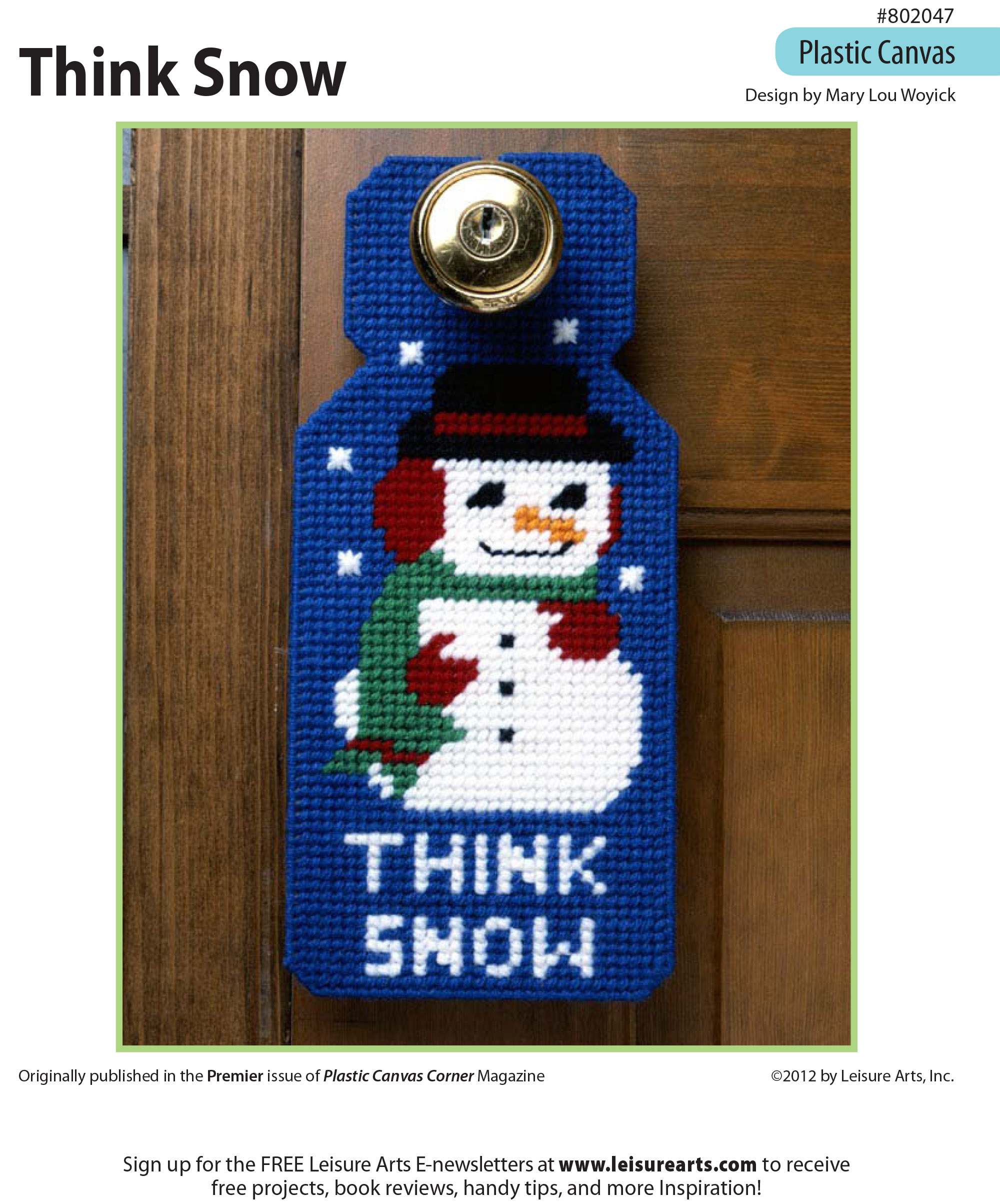 Leisure Arts Think Snow Doorhanger Plastic Canvas ePattern