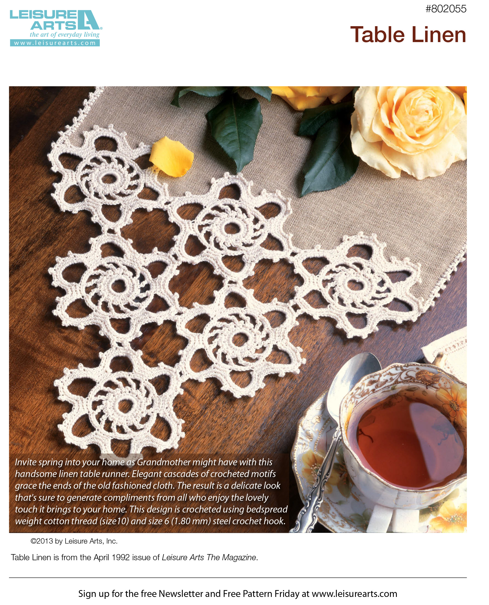 Leisure Arts Table Linen Crochet ePattern