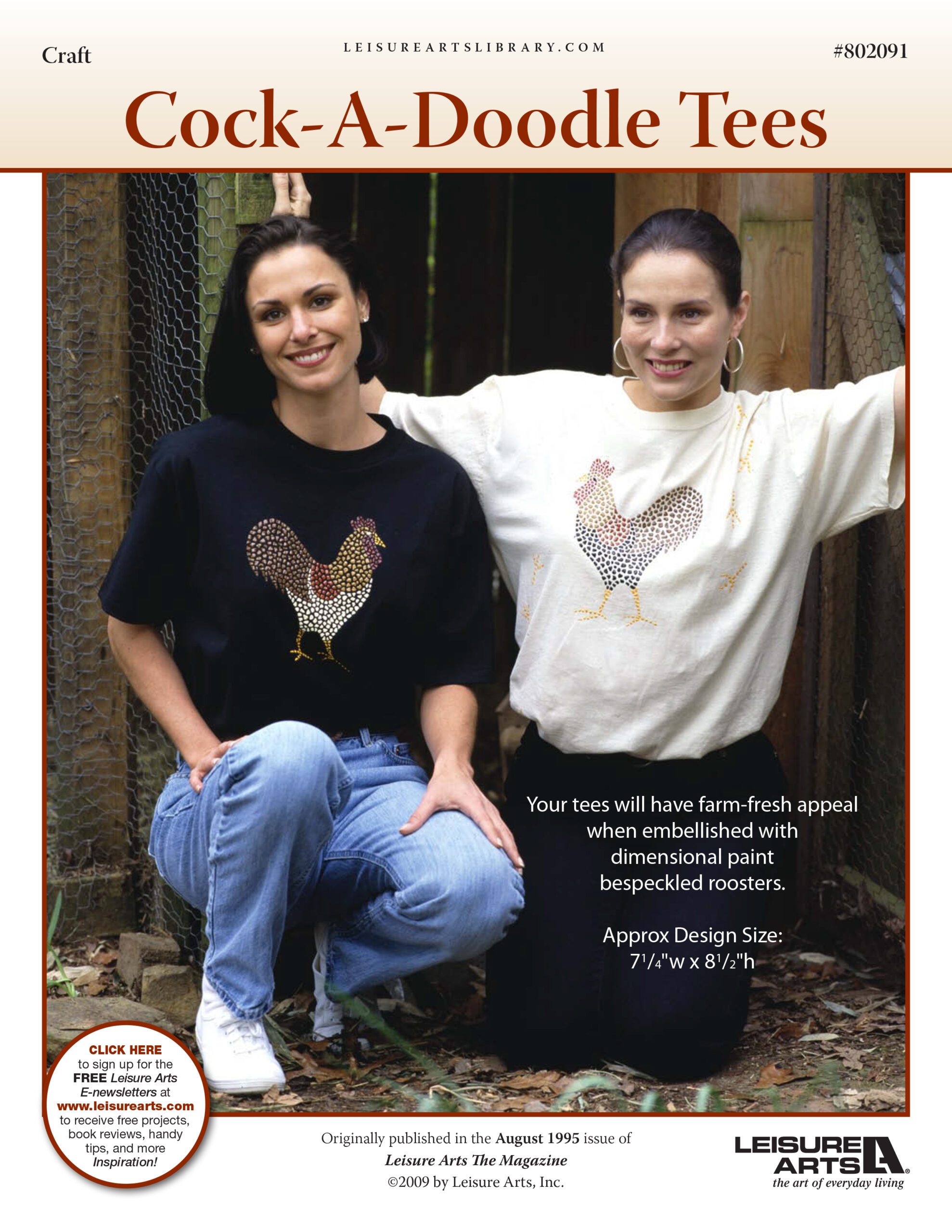 Leisure Arts CockADoodle Tees Fabric Painting ePattern