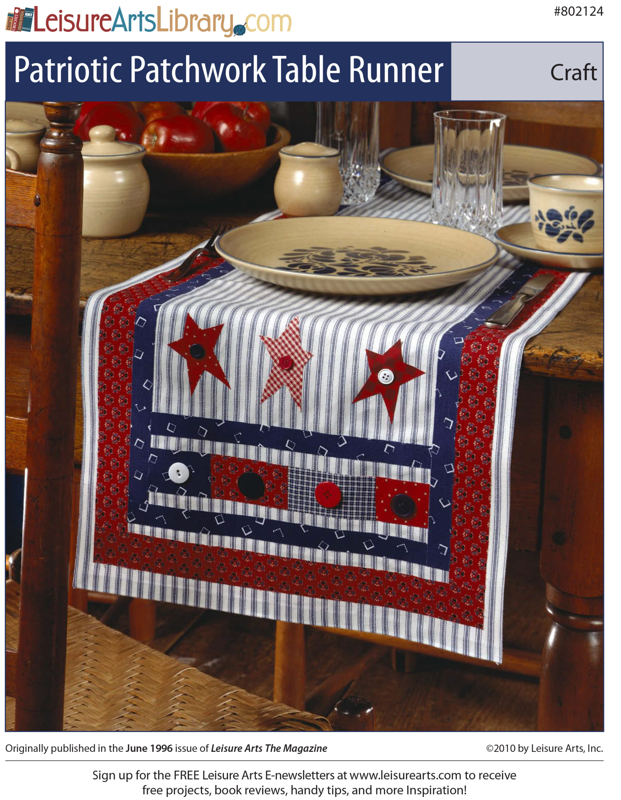 Leisure Arts Patriotic Patchwork Table Runner Craft ePattern