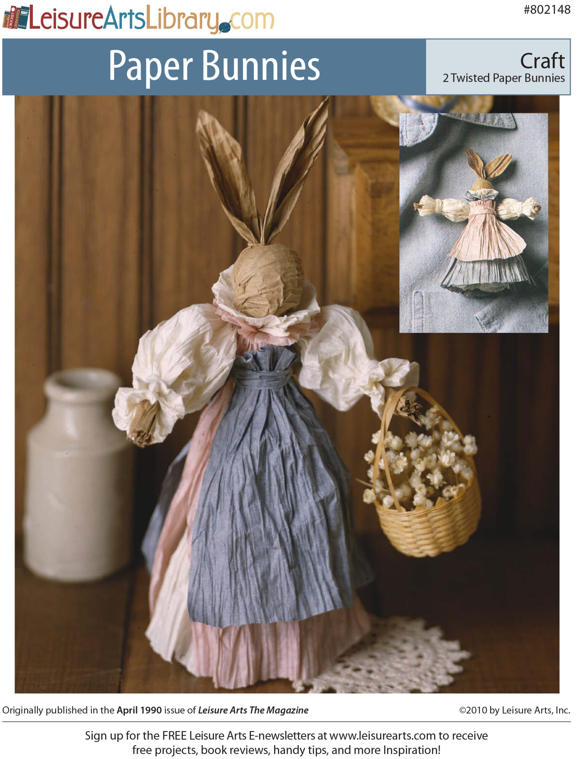 Leisure Arts Paper Bunnies Craft ePattern