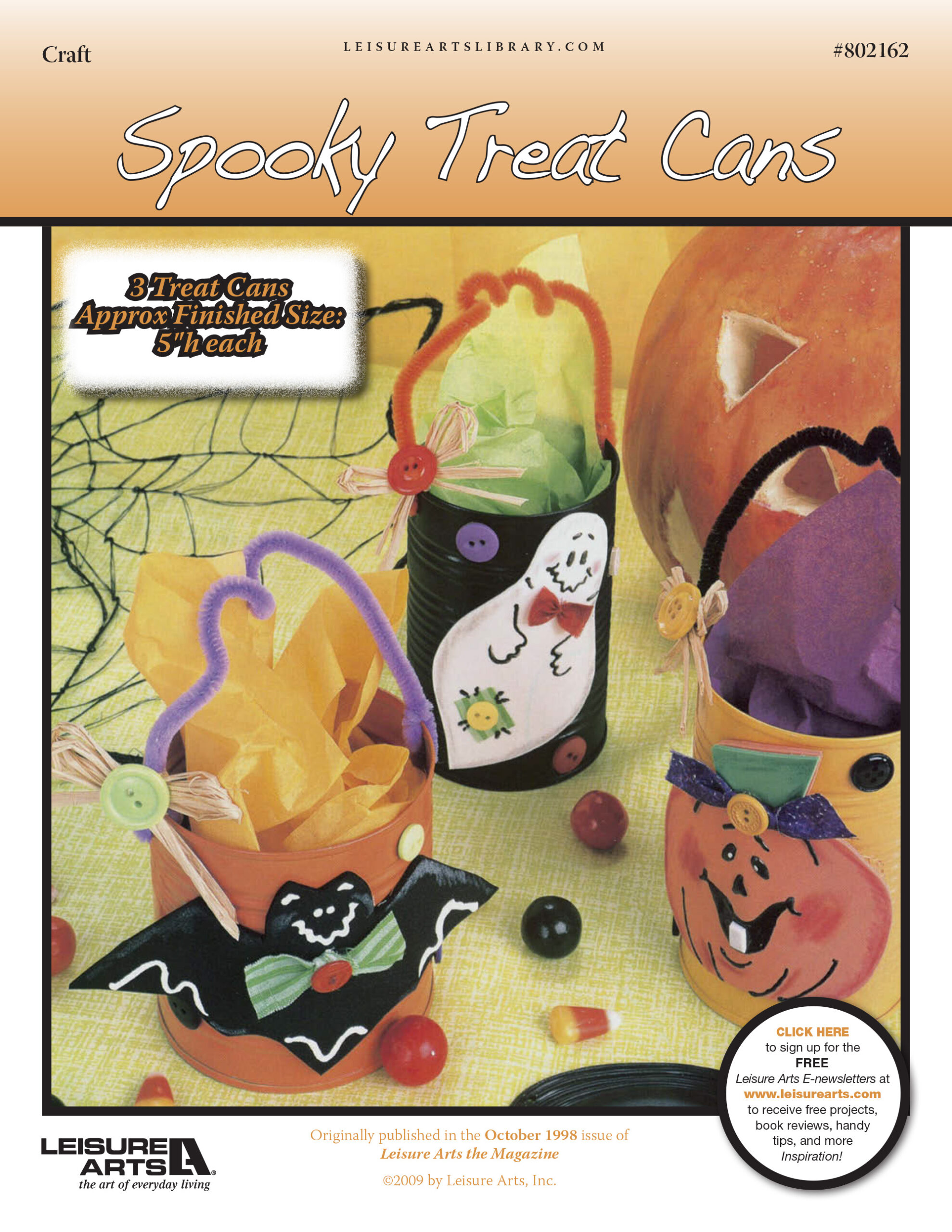 Leisure Arts Spooky Treat Cans Craft ePattern