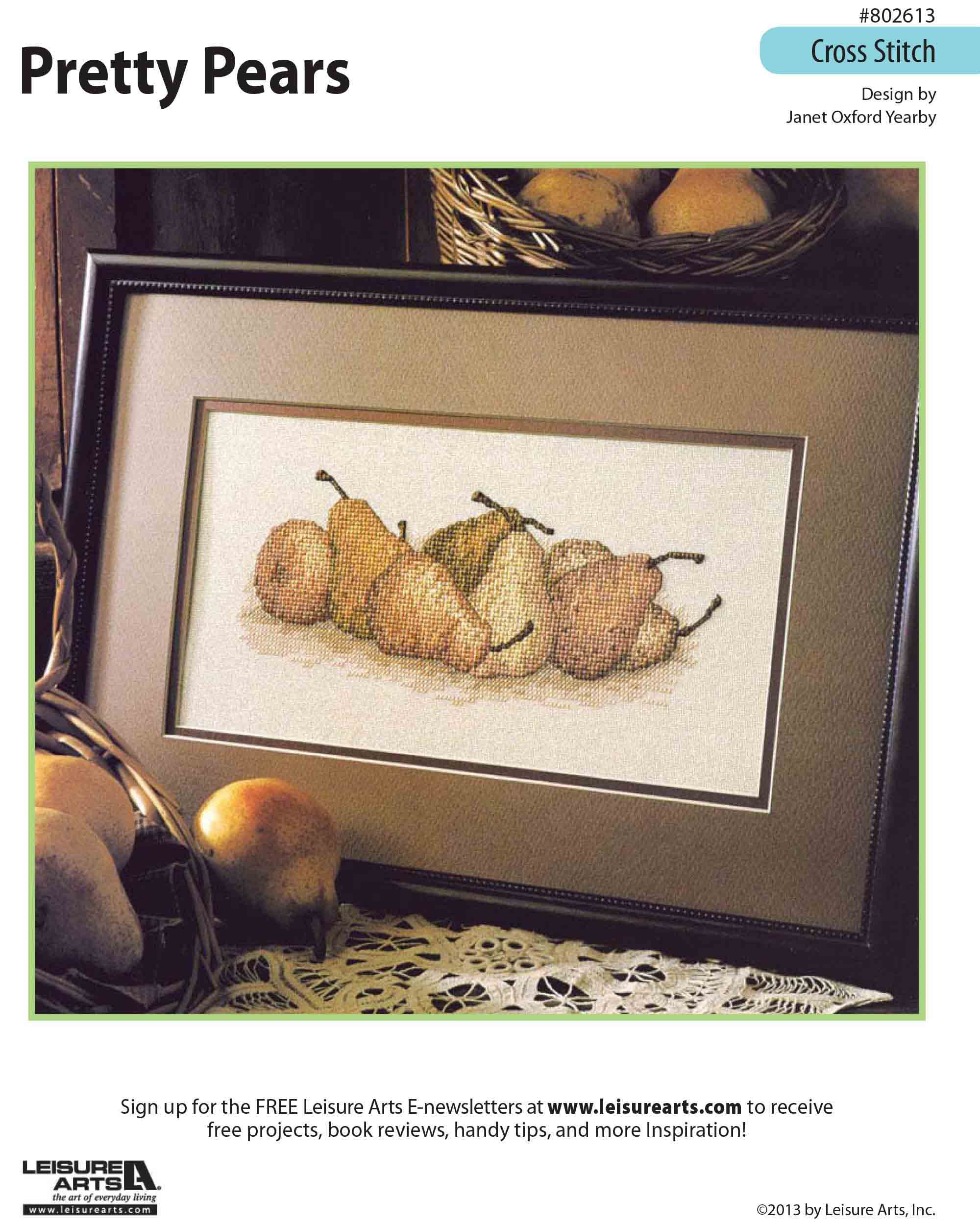 Leisure Arts Pretty Pears Cross Stitch ePattern