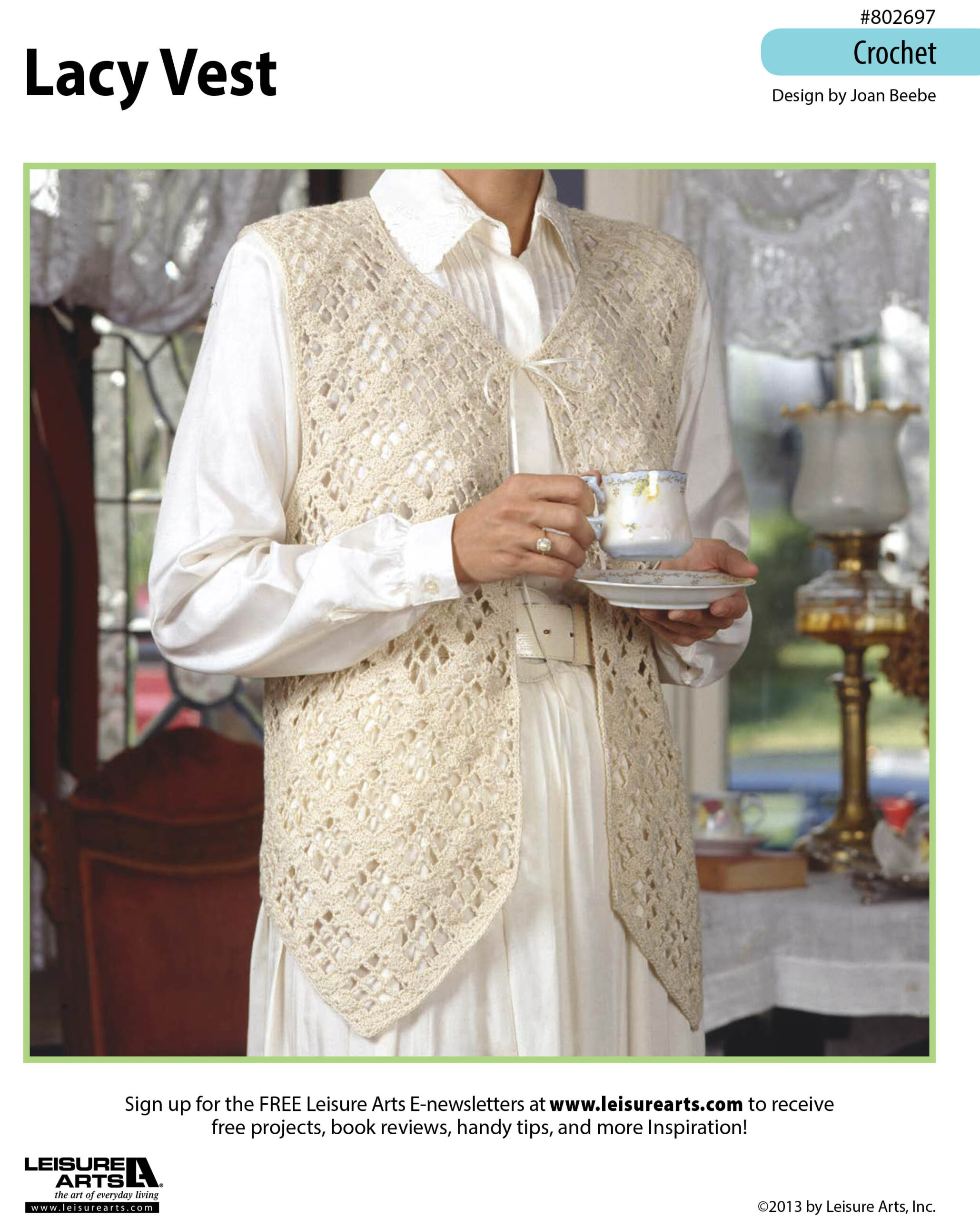 Leisure Arts Lacy Vest Crochet ePattern