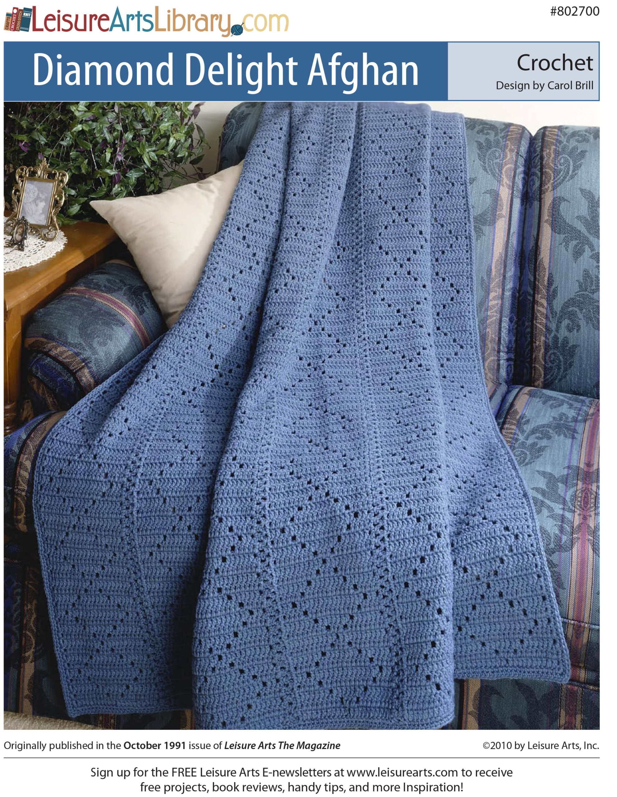 Leisure Arts Diamond Delight Afghan Crochet ePattern