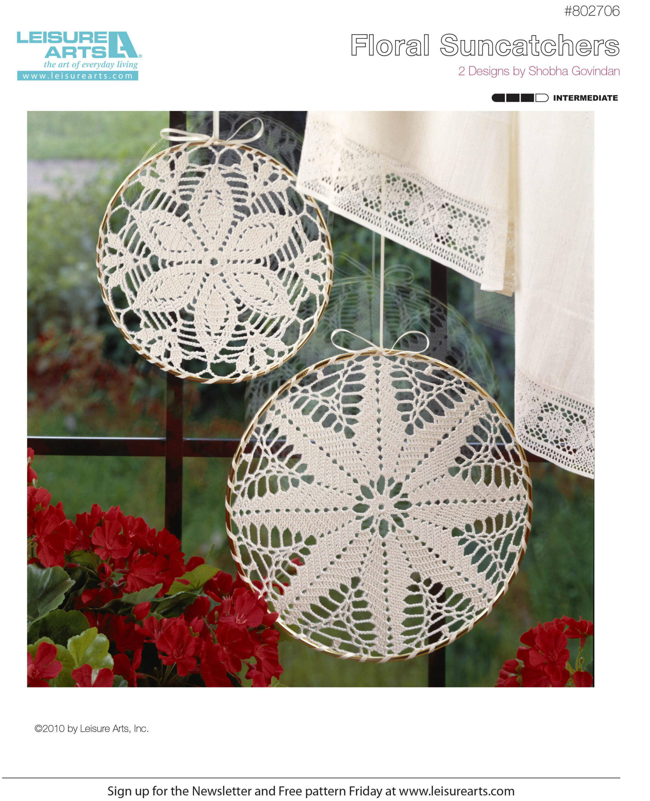 Leisure Arts Floral Suncatchers Crochet ePattern