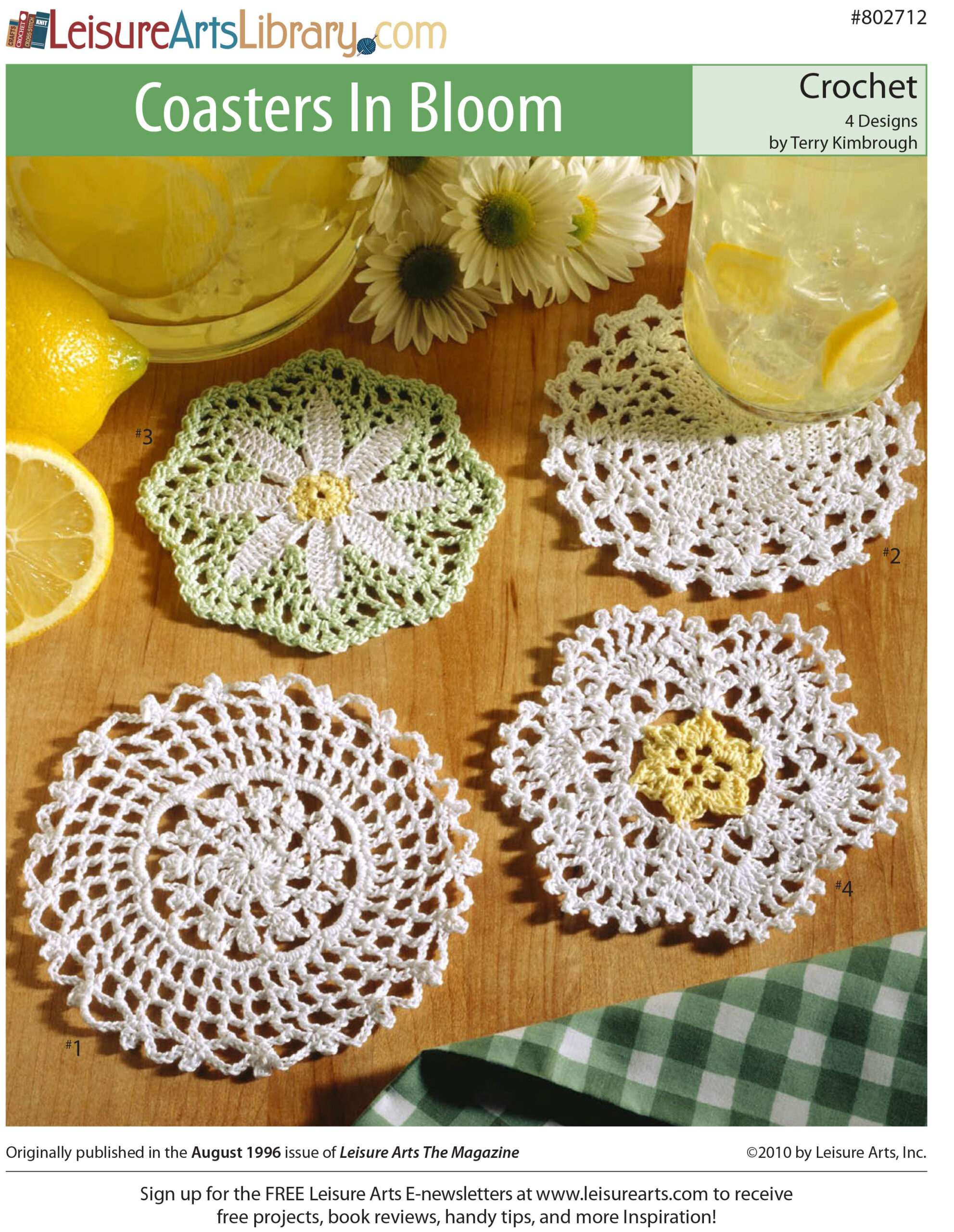 Leisure Arts Coasters In Bloom Crochet ePattern