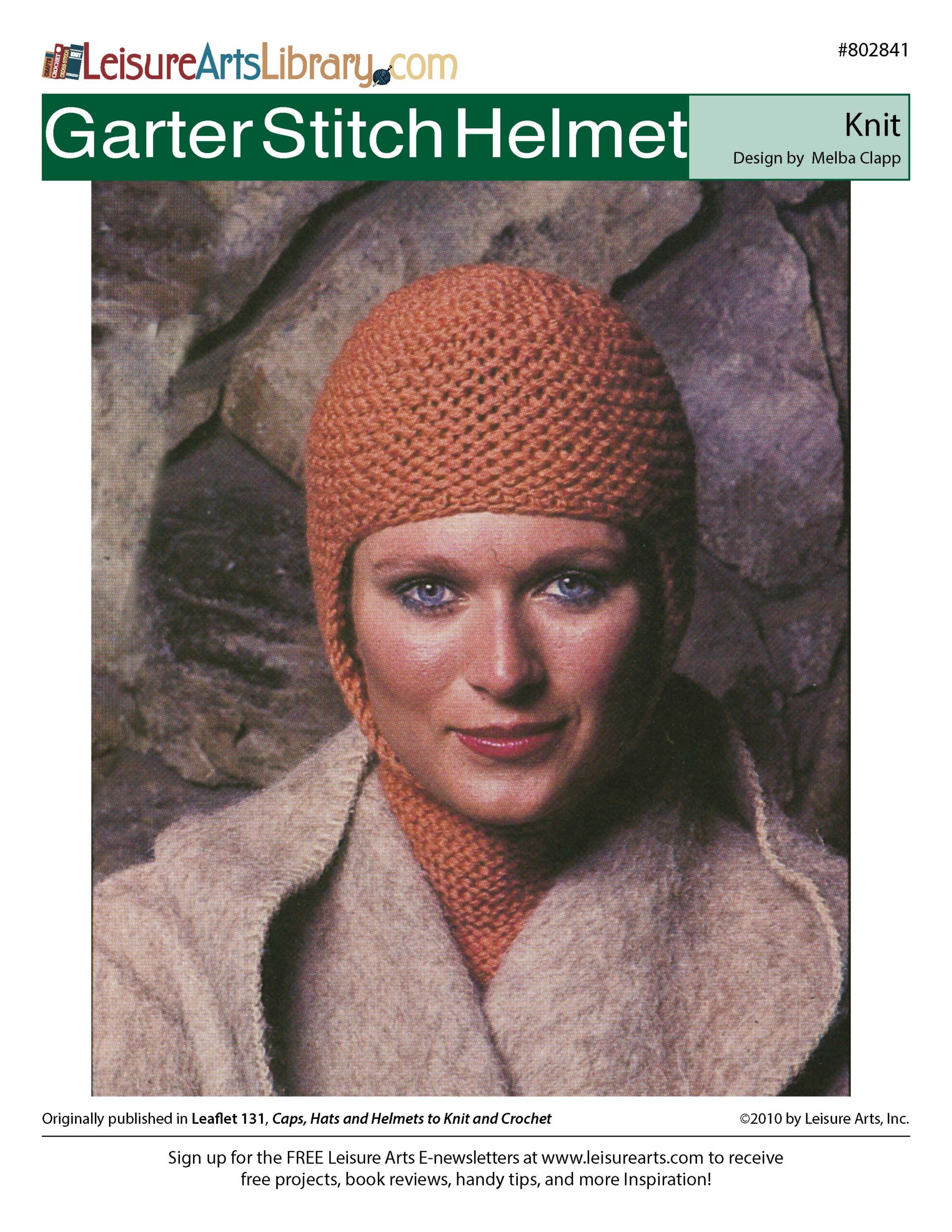 Leisure Arts Caps Hats And Helmets Garter Stitch Helmet ePattern