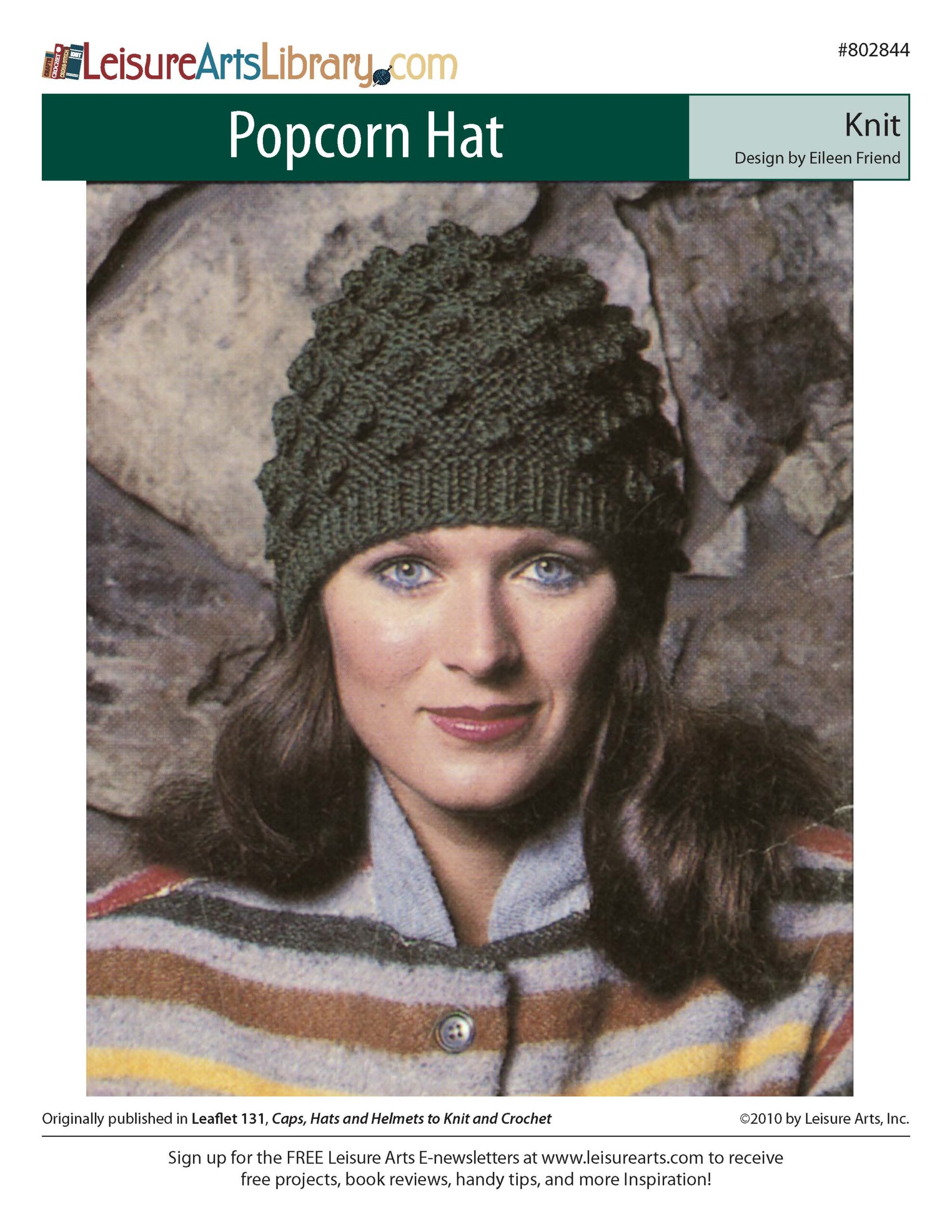 Leisure Arts Caps Hats And Helmets Popcorn Hat ePattern