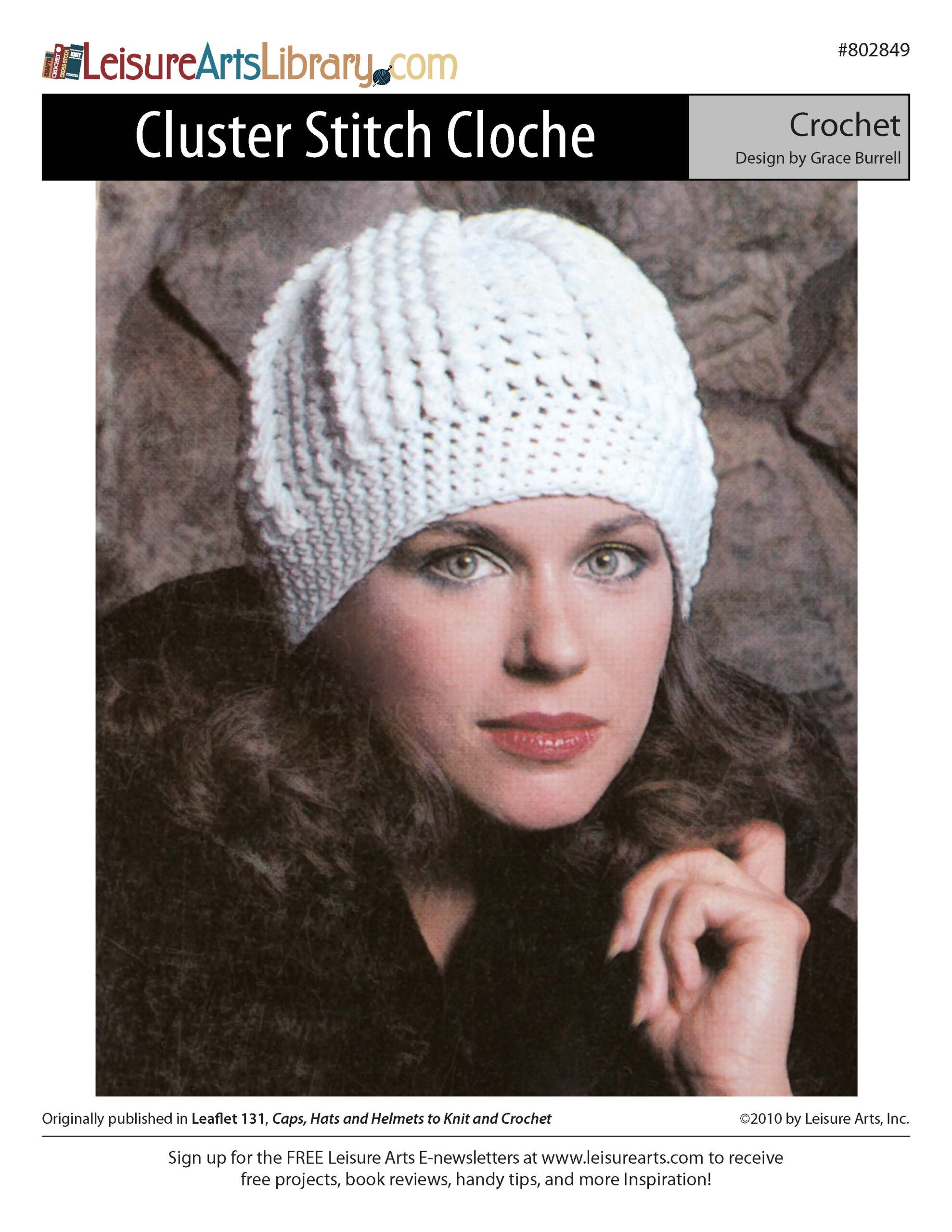 Leisure Arts Caps Hats And Helmets Cluster Stitch Cloche ePattern