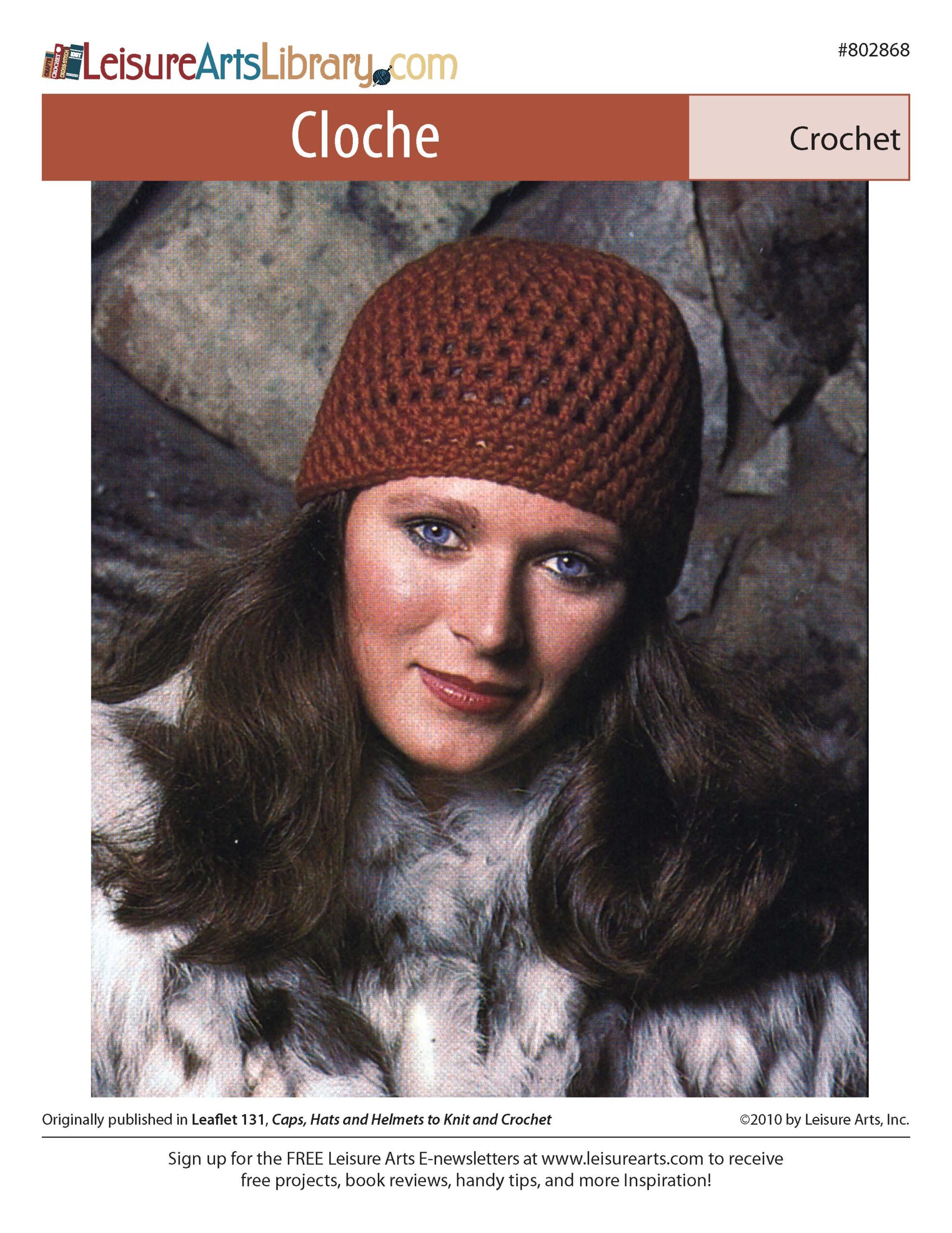 Leisure Arts Caps Hats And Helmets Cloche ePattern