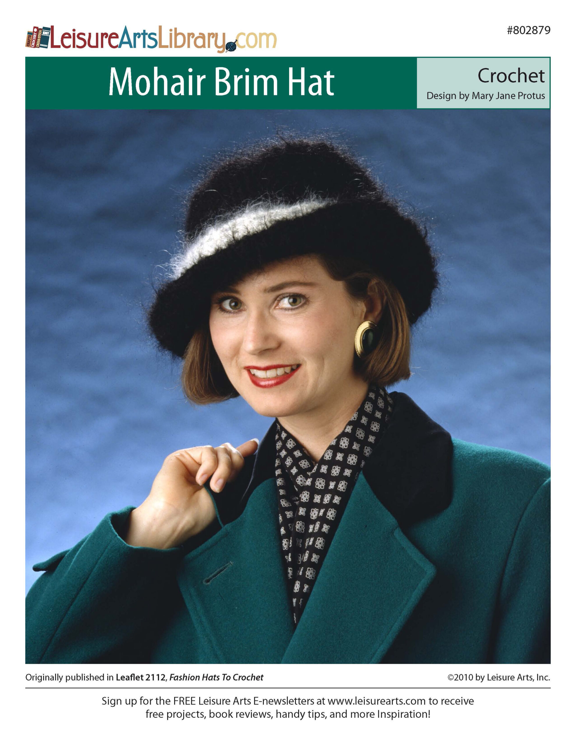 Leisure Arts Fashion Hats to Crochet Mohair Brim Hat ePattern