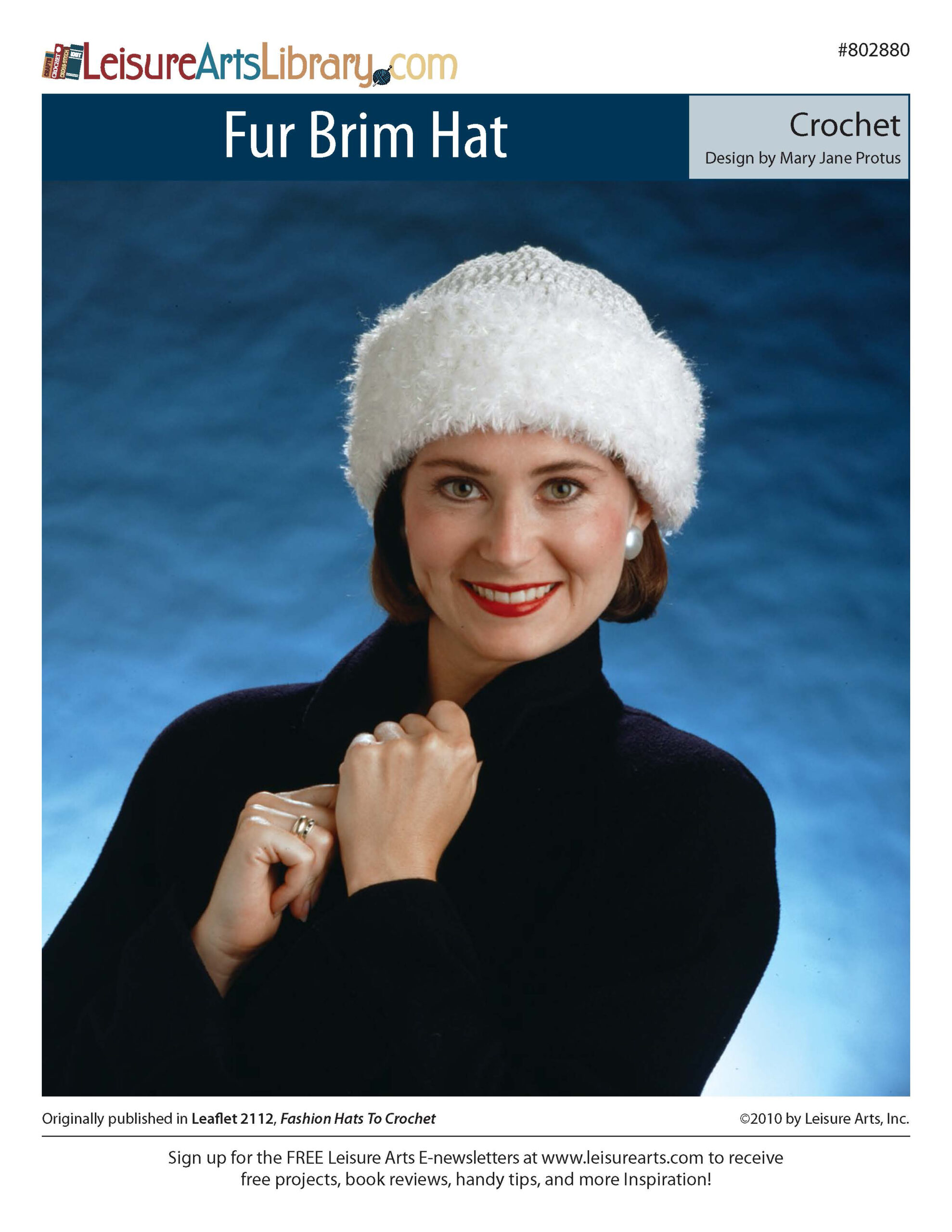 Leisure Arts Fashion Hats to Crochet Fur Brim Hat ePattern