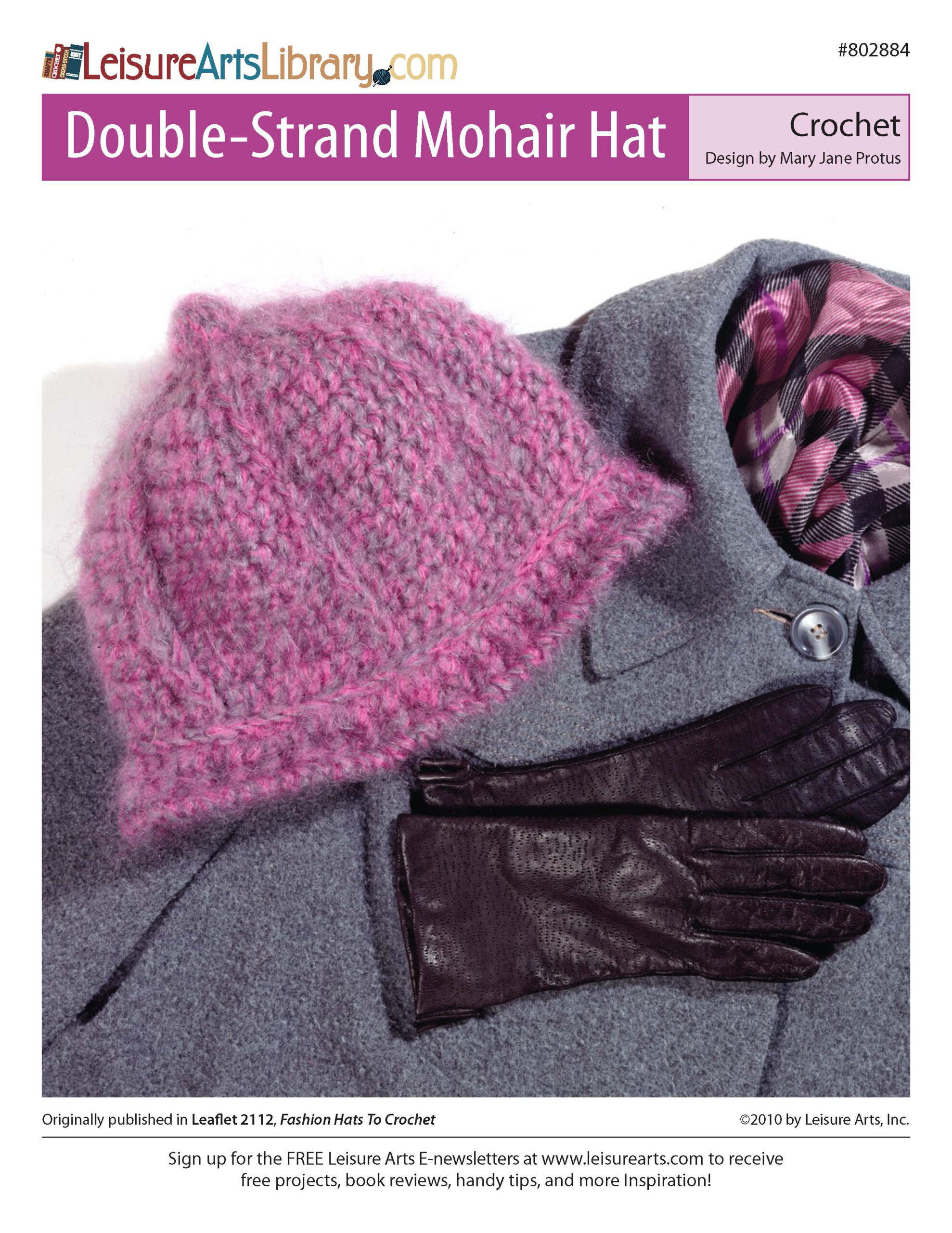 Leisure Arts Fashion Hats to Crochet Double Strand Mohair Hat ePattern