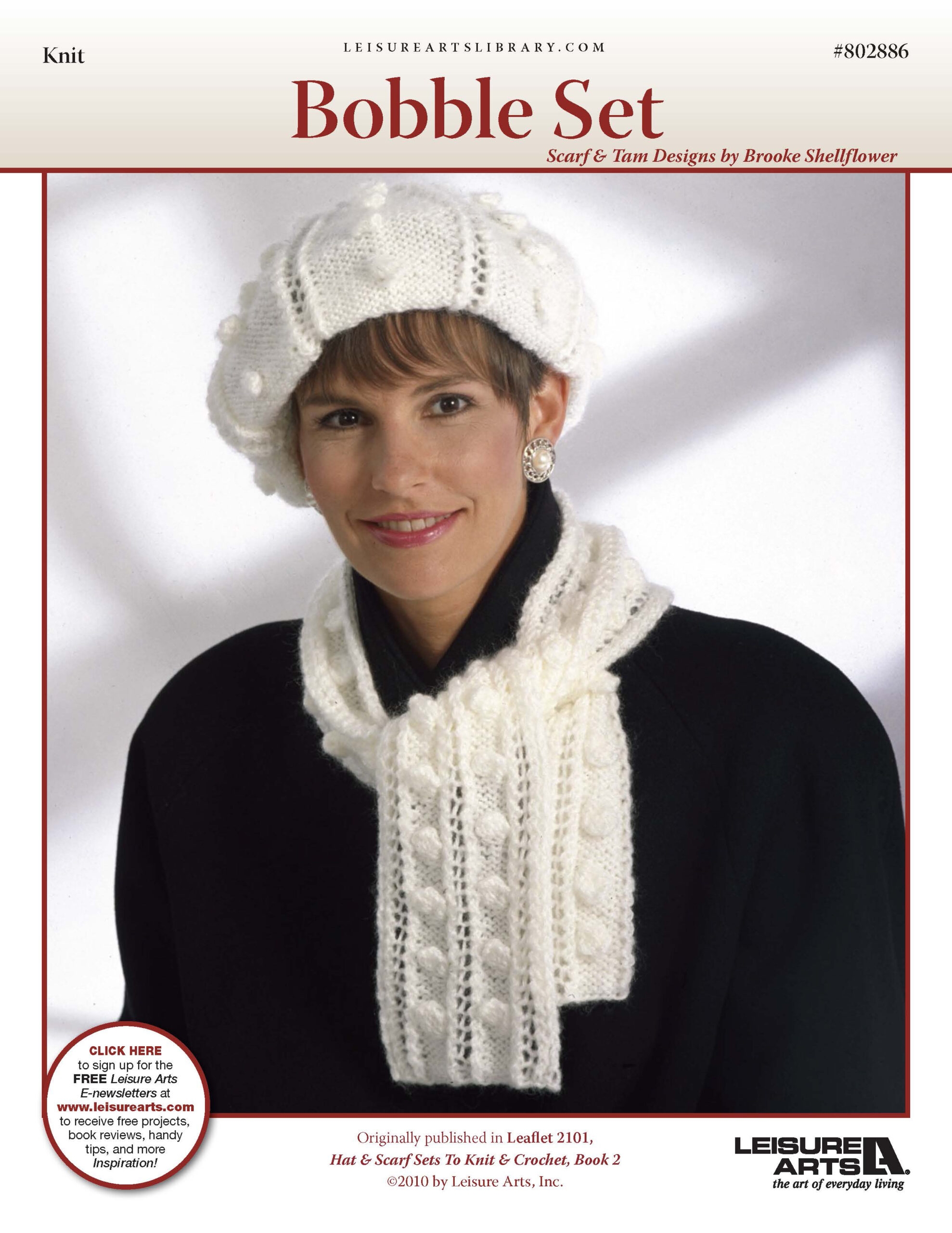 Leisure Arts Hat Scarf Sets Bobble Set Knitting ePattern