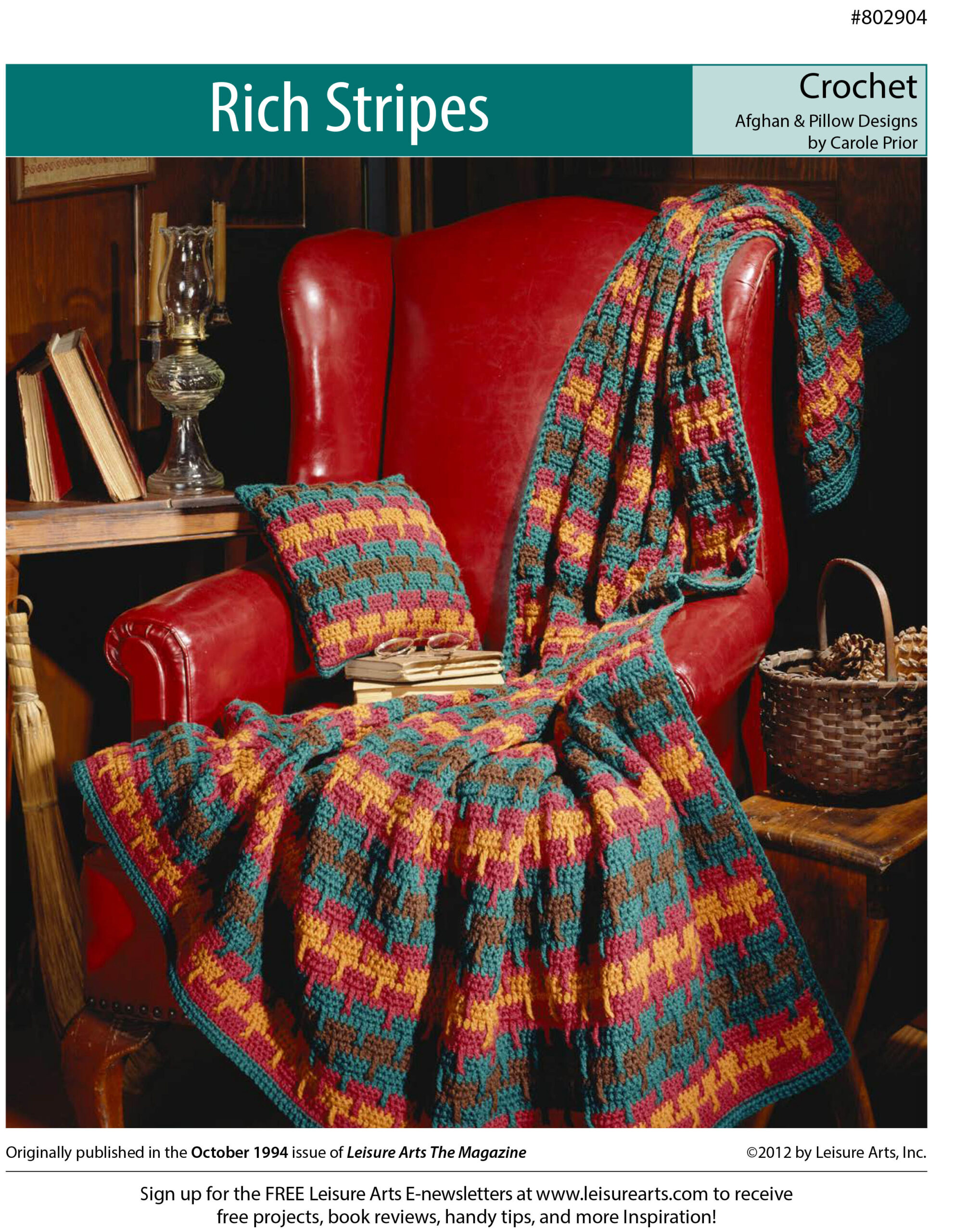 Leisure Arts Rich Stripes Afghan Crochet ePattern