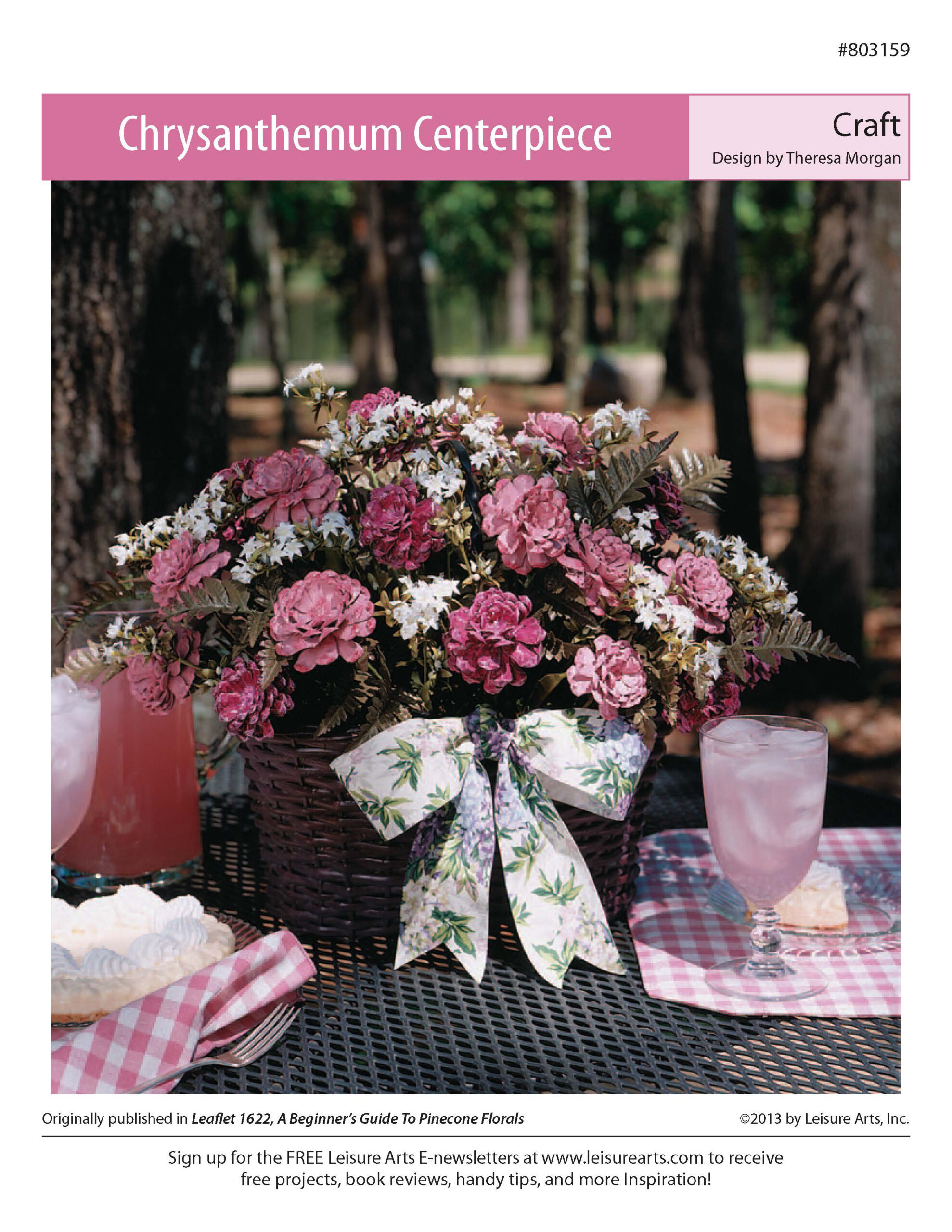 Leisure Arts Pinecone Florals Chrysanthemum Centerpiece Craft ePattern
