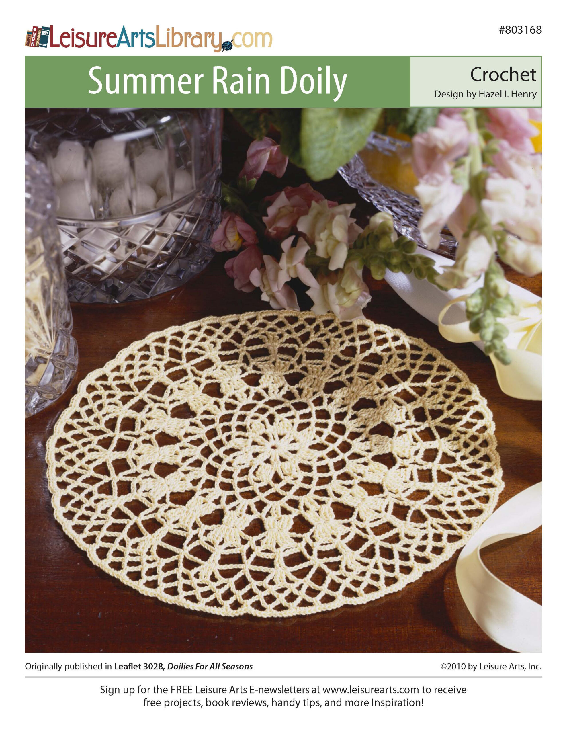 Leisure Arts Doilies For All Seasons Summer Rain Doily Crochet ePattern