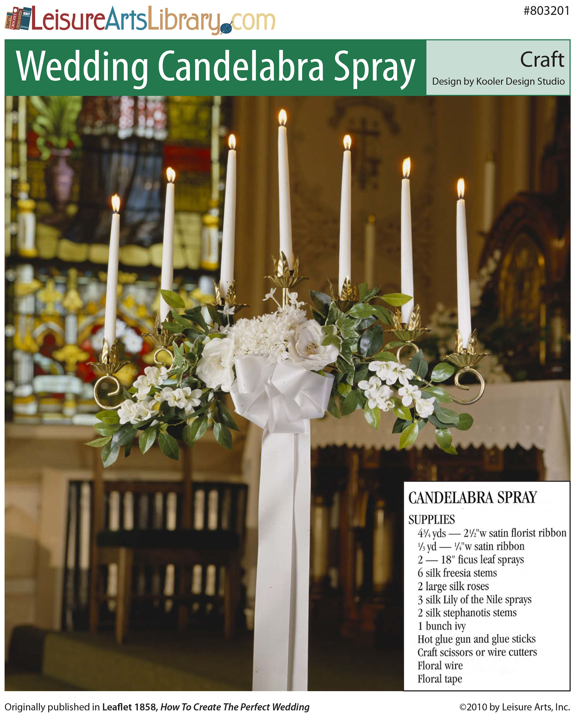 Leisure Arts Wedding Candelabra Spray Craft ePattern