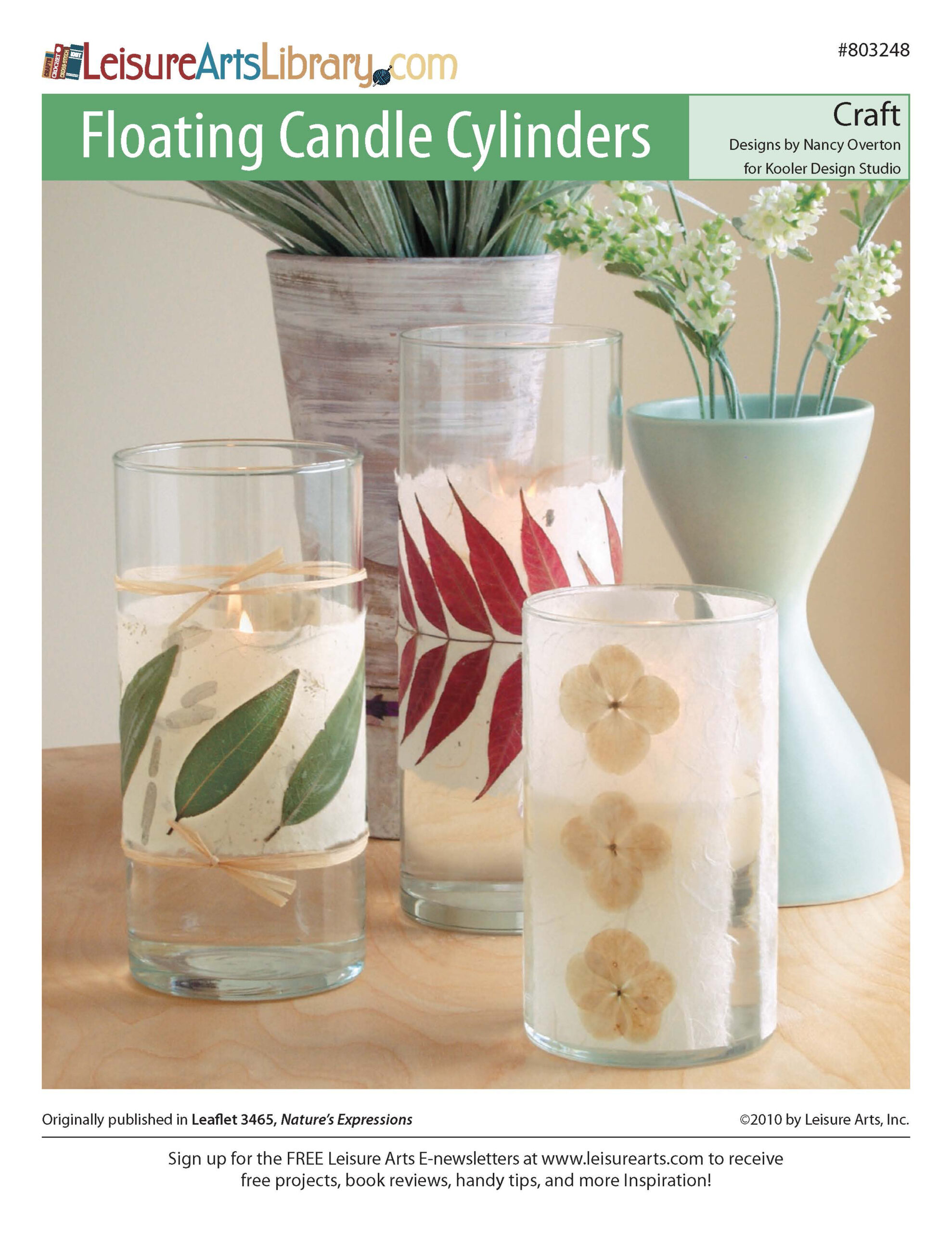 Leisure Arts Natures Expressions Floating Candle Cylinders Craft ePattern