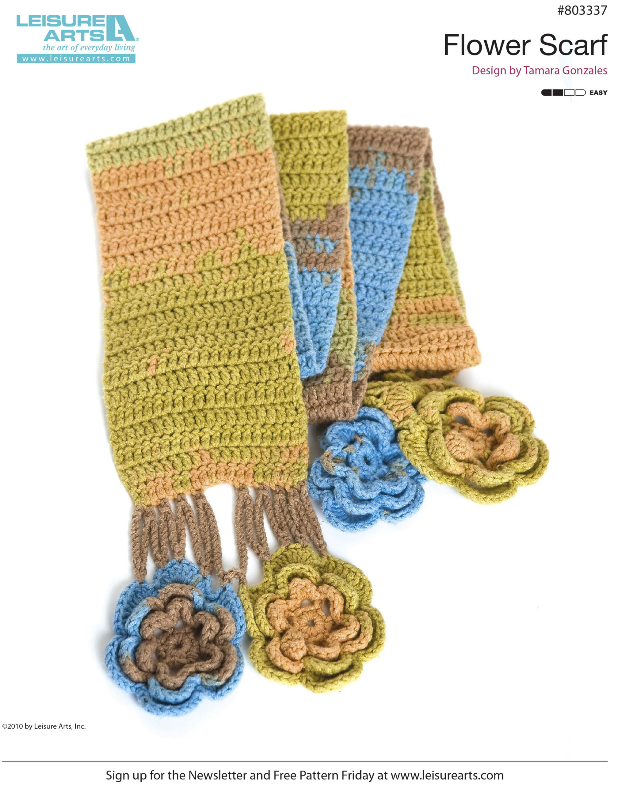 Leisure Arts Flower Scarf Crochet ePattern