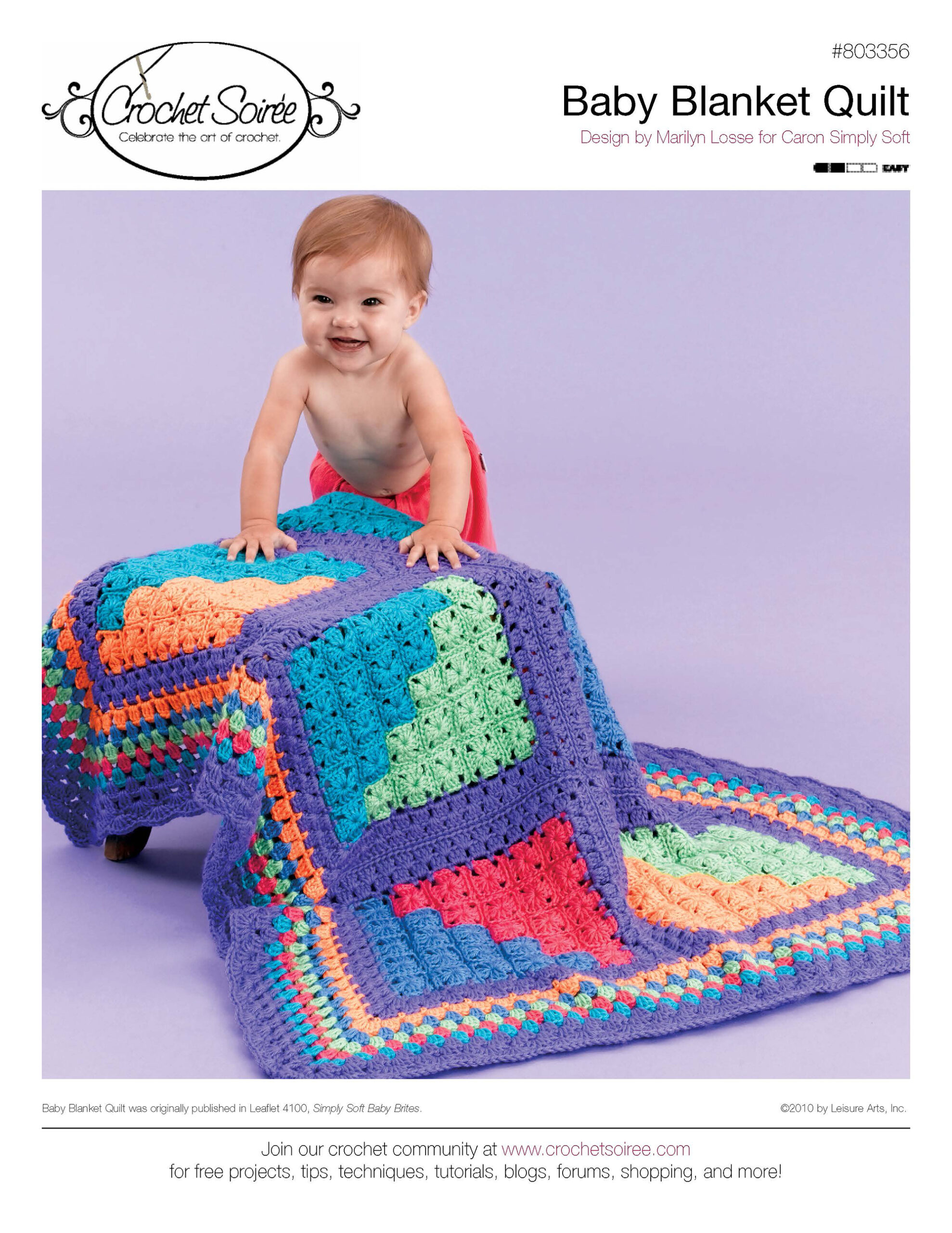 Leisure Arts Baby Blanket Quilt Crochet ePattern