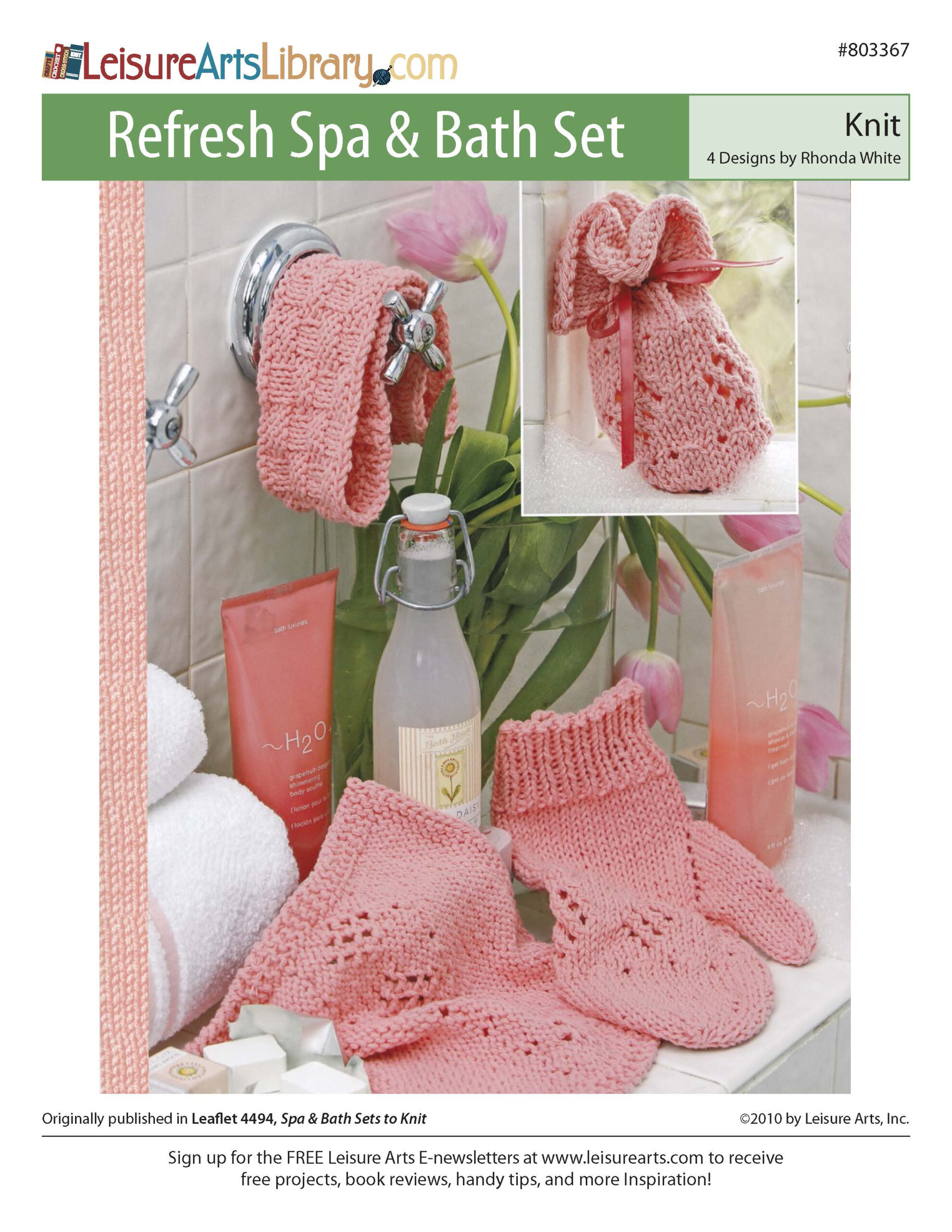 Leisure Arts Refresh Spa Bath Set Knit ePattern