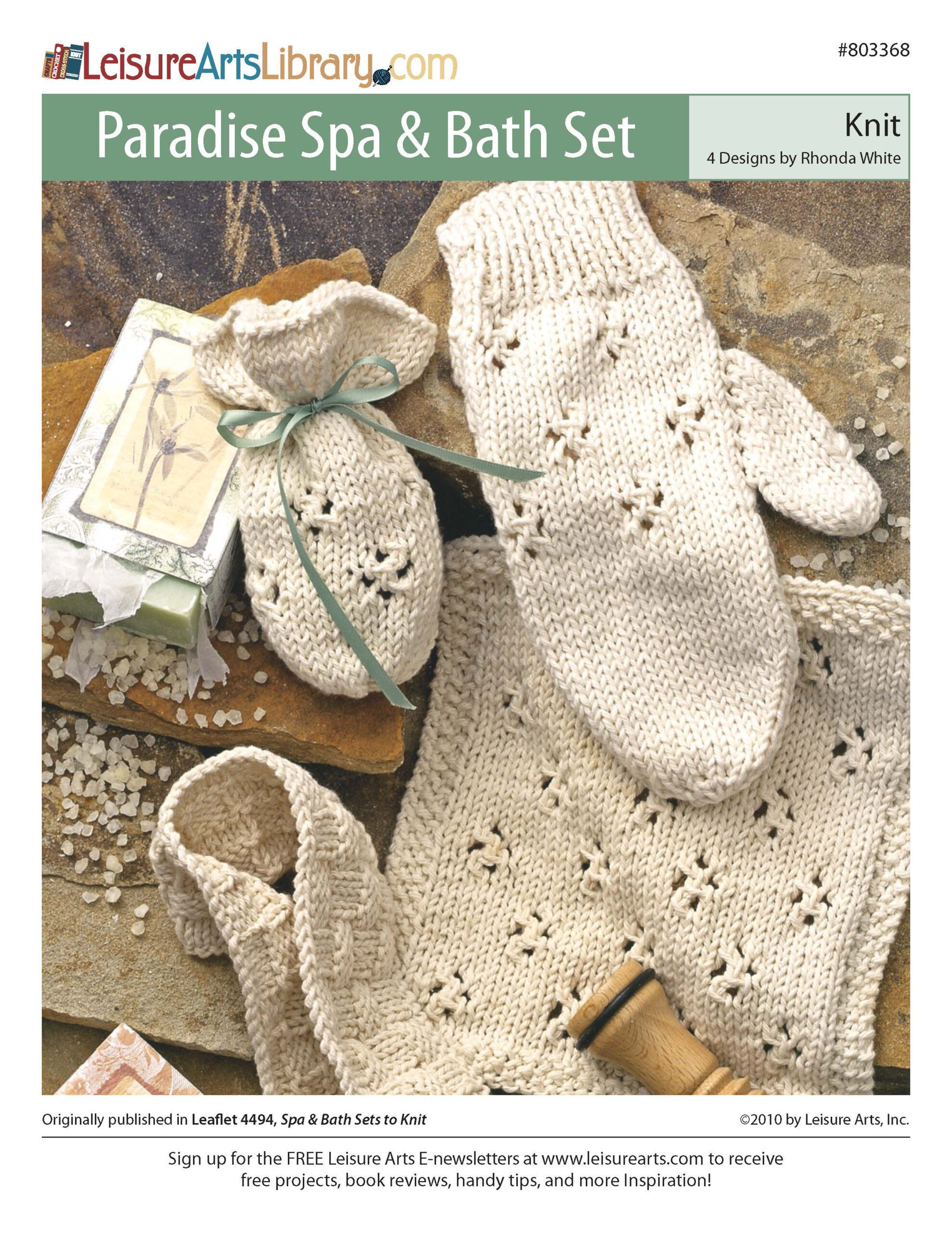 Leisure Arts Paradise Spa Bath Set Knit ePattern