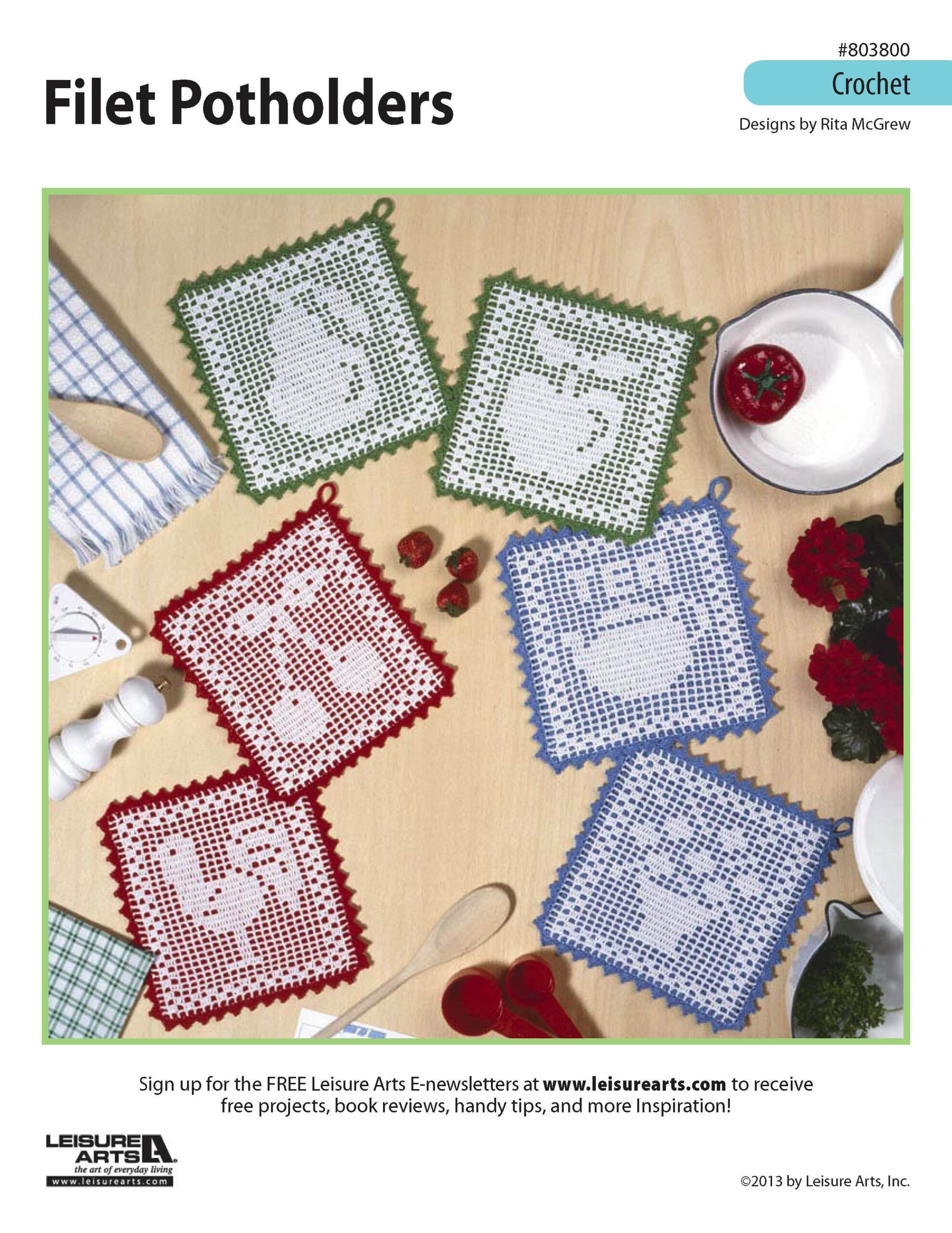 Leisure Arts Filet Potholders Crochet ePattern
