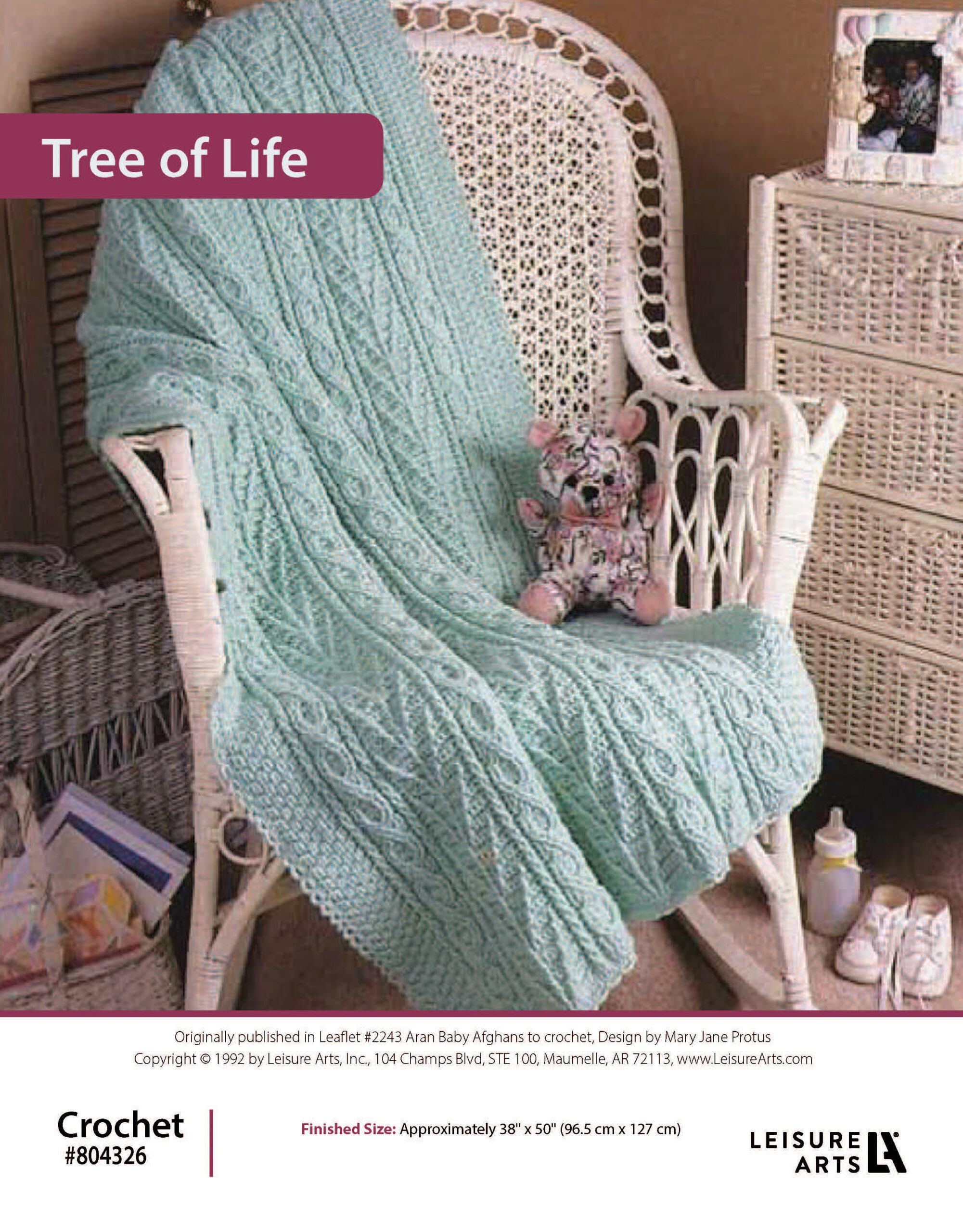 Leisure Arts Aran Baby Afghan Tree of Life ePatterns