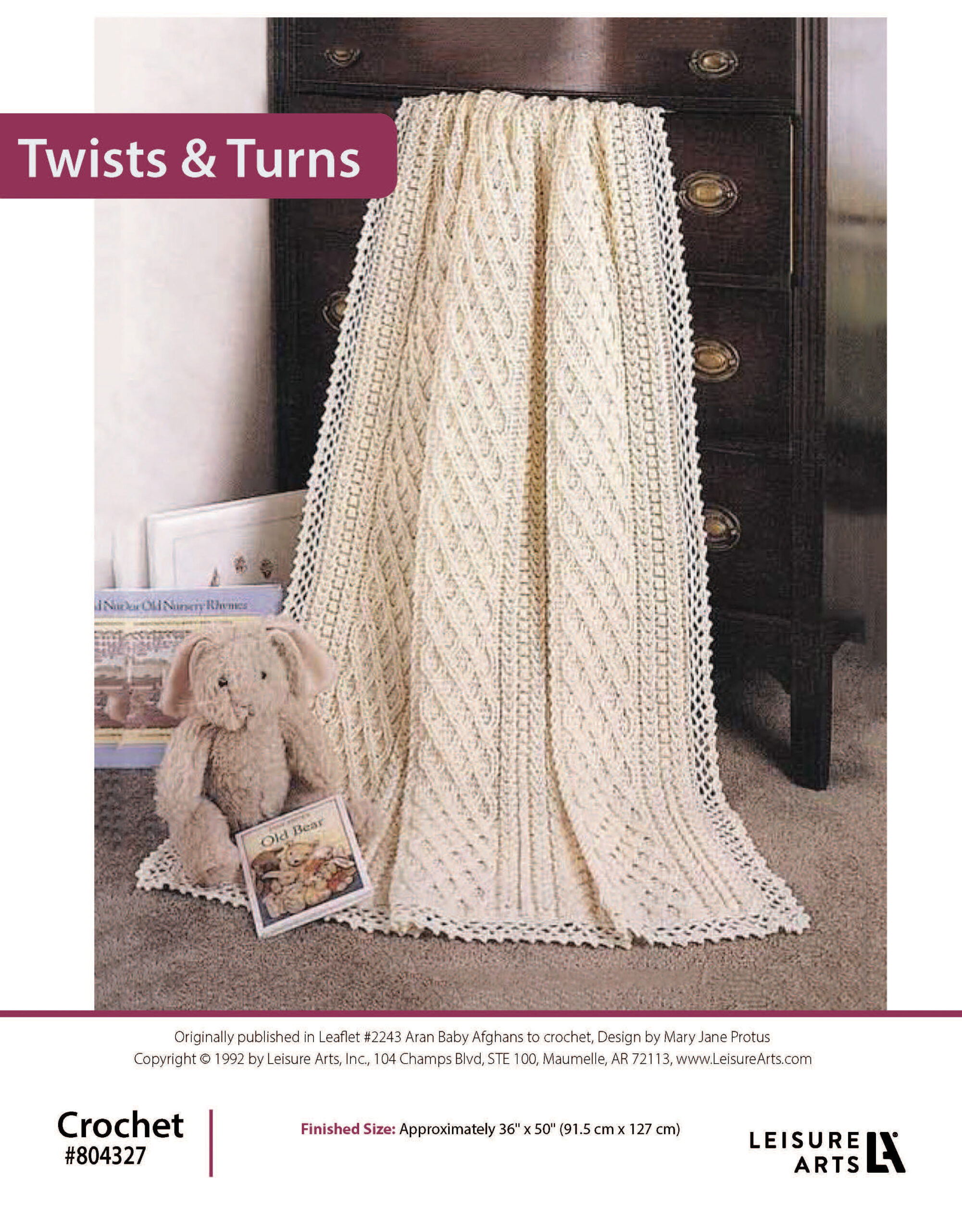 Leisure Arts Aran Baby Afghan Twists Turns ePatterns