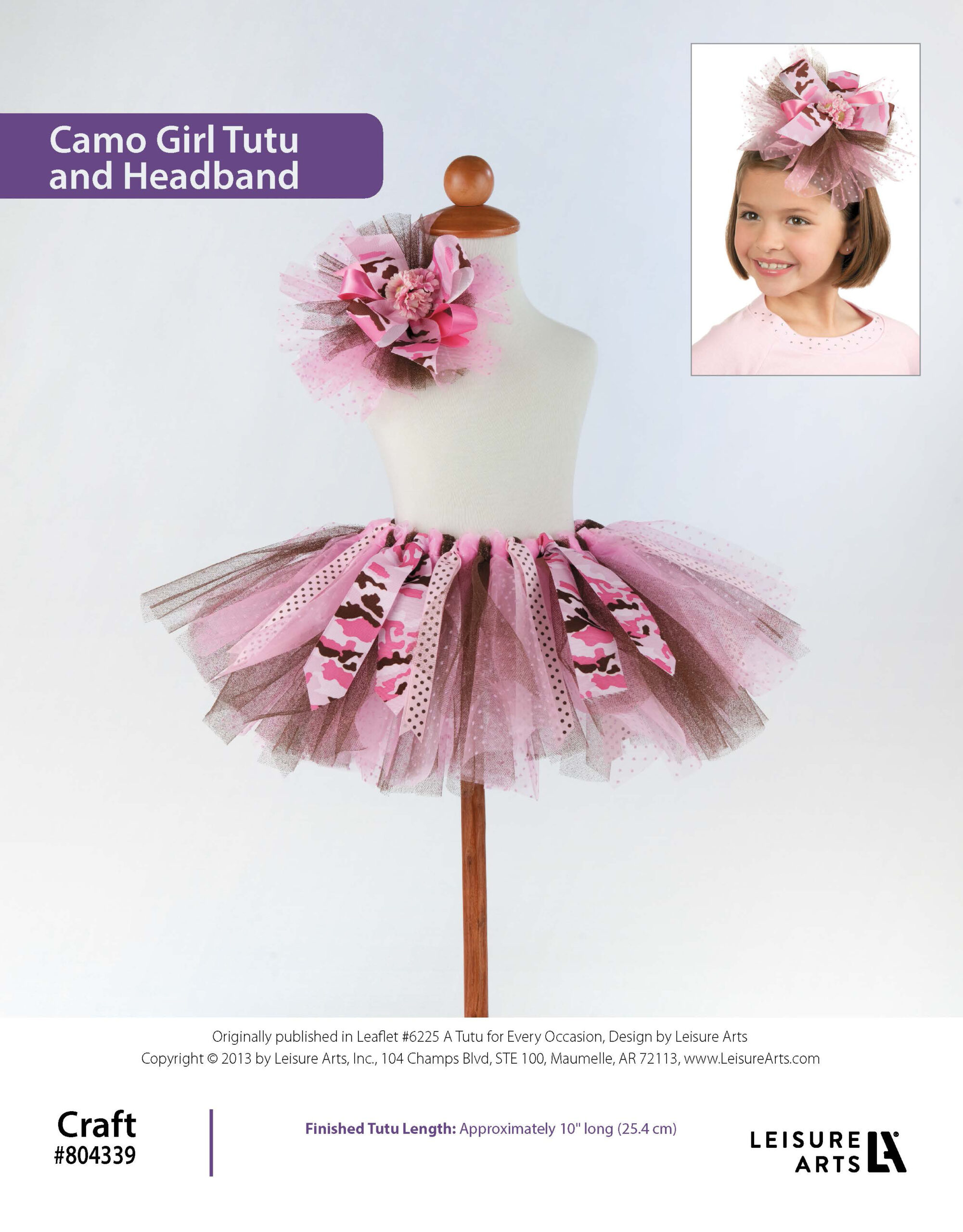 Leisure Arts Camo Girl Tutu and Headband ePattern