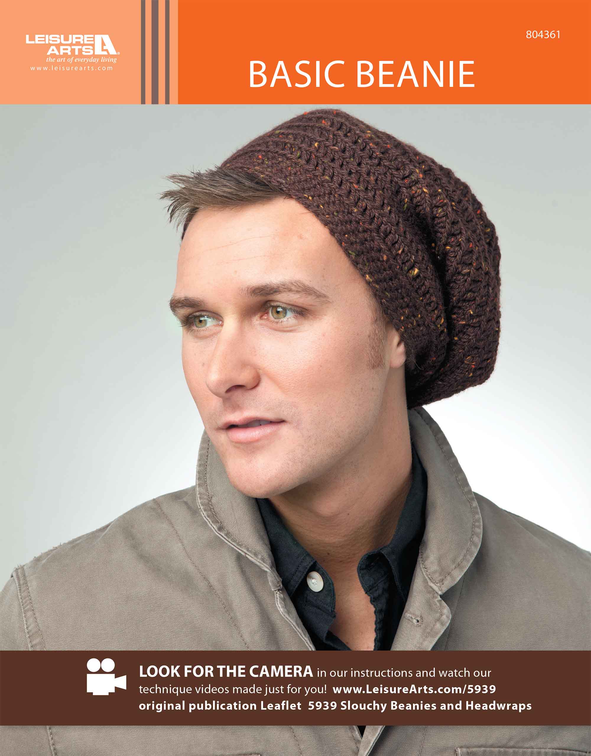 Leisure Arts Slouchy Beanies Headwraps Basic Beanie Crochet ePattern