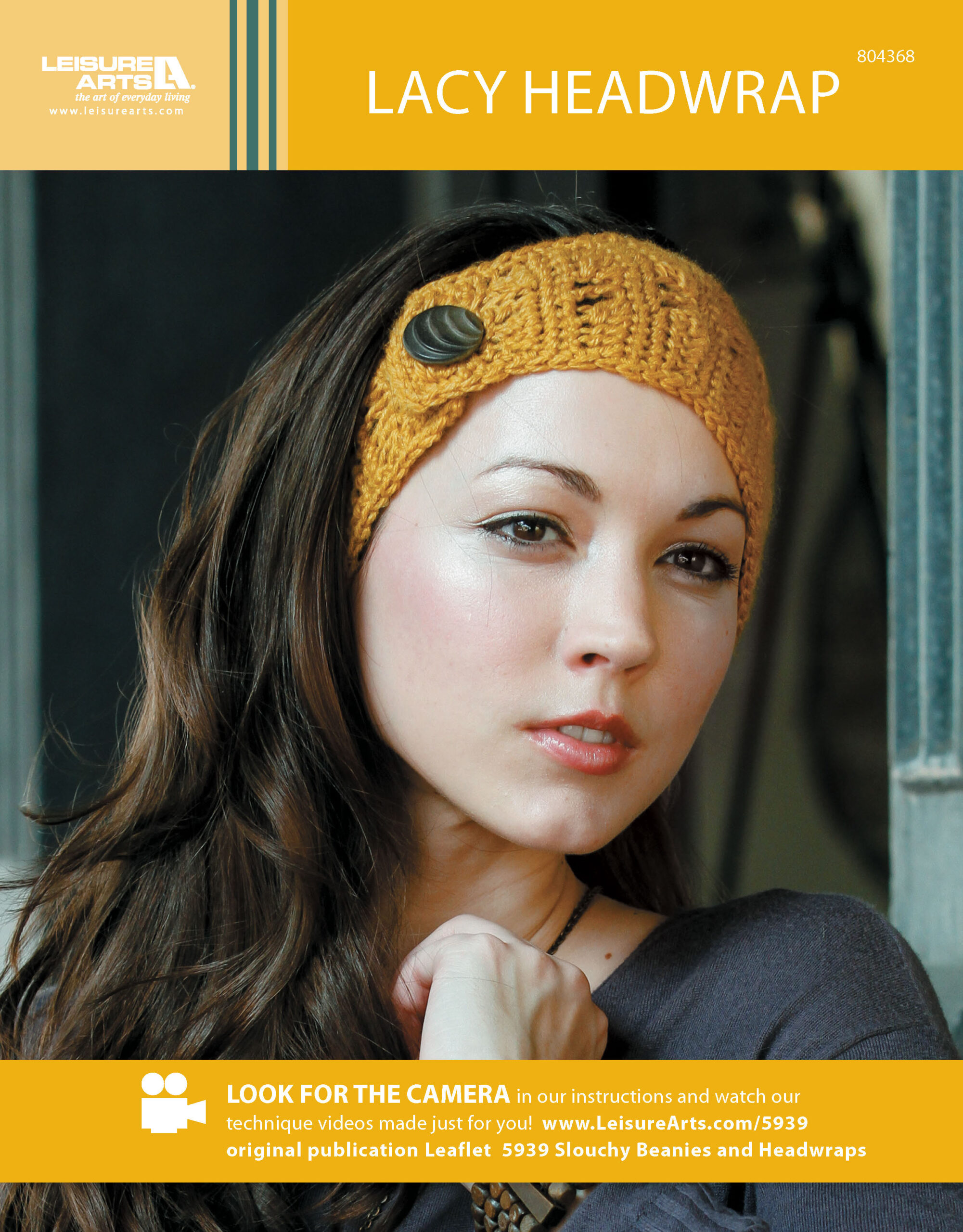 Leisure Arts Slouchy Beanies Headwraps Lacy Headwrap Crochet ePattern