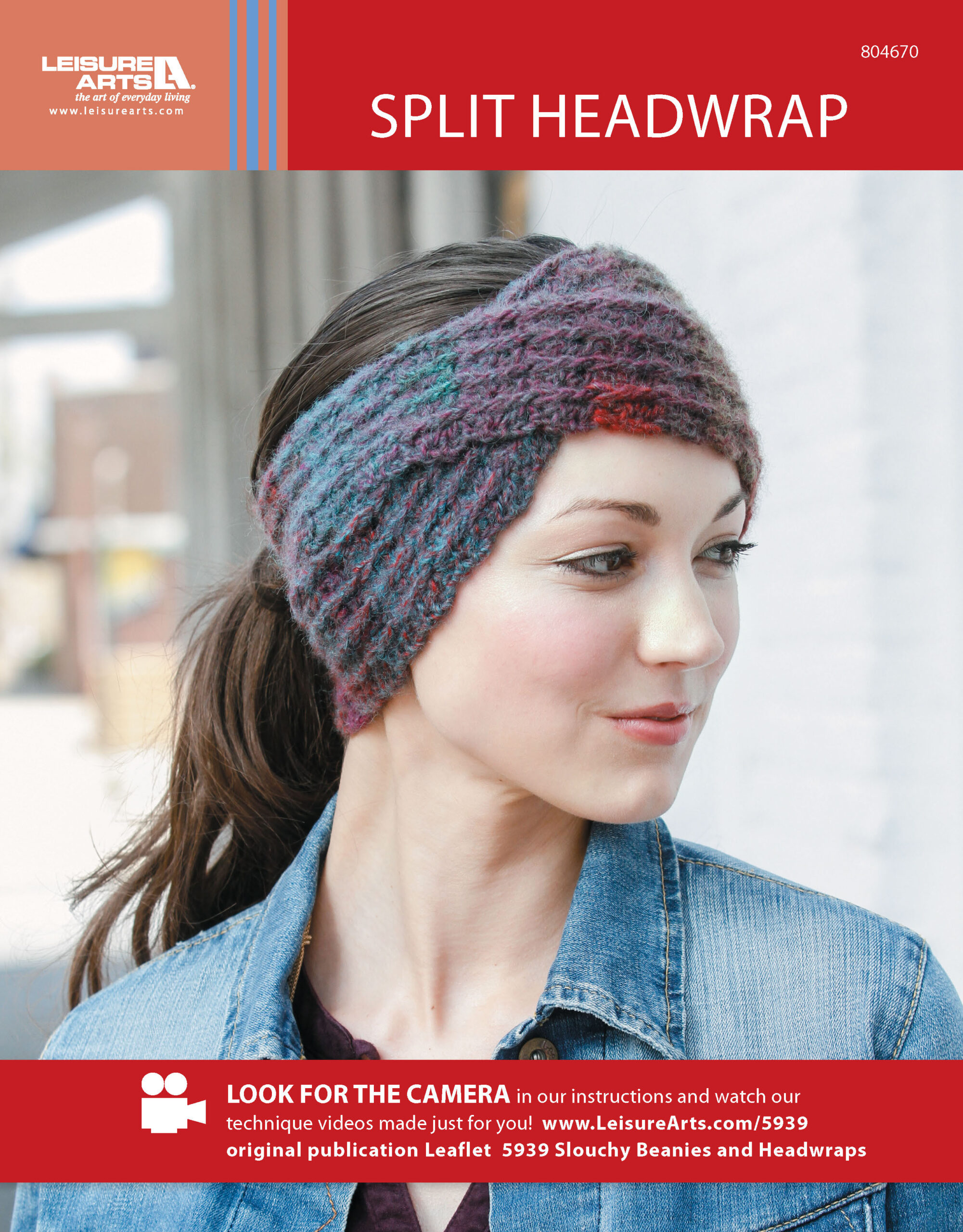 Leisure Arts Slouchy Beanies Headwraps Split Headwrap Crochet ePattern