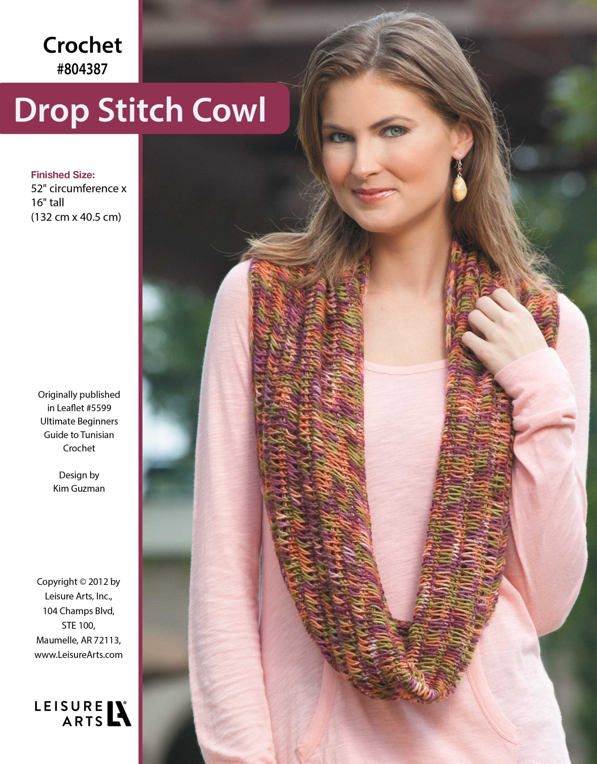 Leisure Arts Ultimate Beginners Guide To Tunisian Crochet Drop Stitch Cowl ePattern