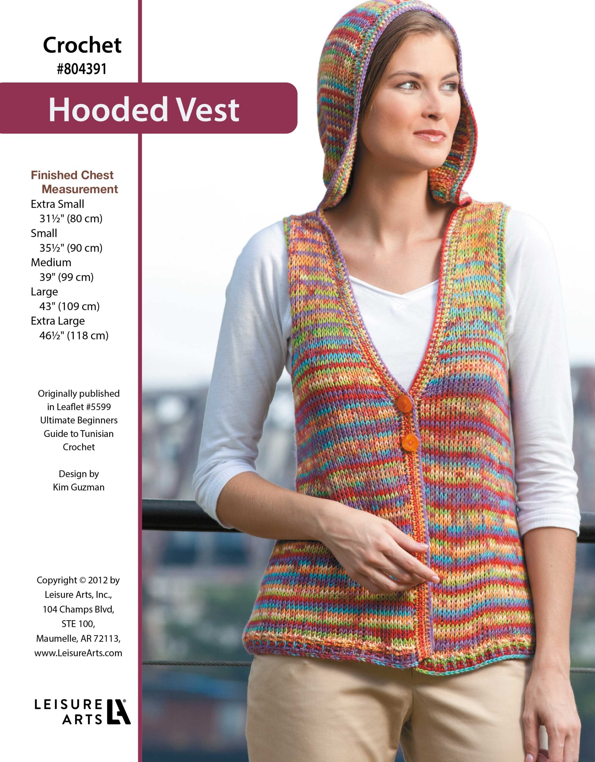 Leisure Arts Ultimate Beginners Guide To Tunisian Crochet Hoodie Vest ePattern