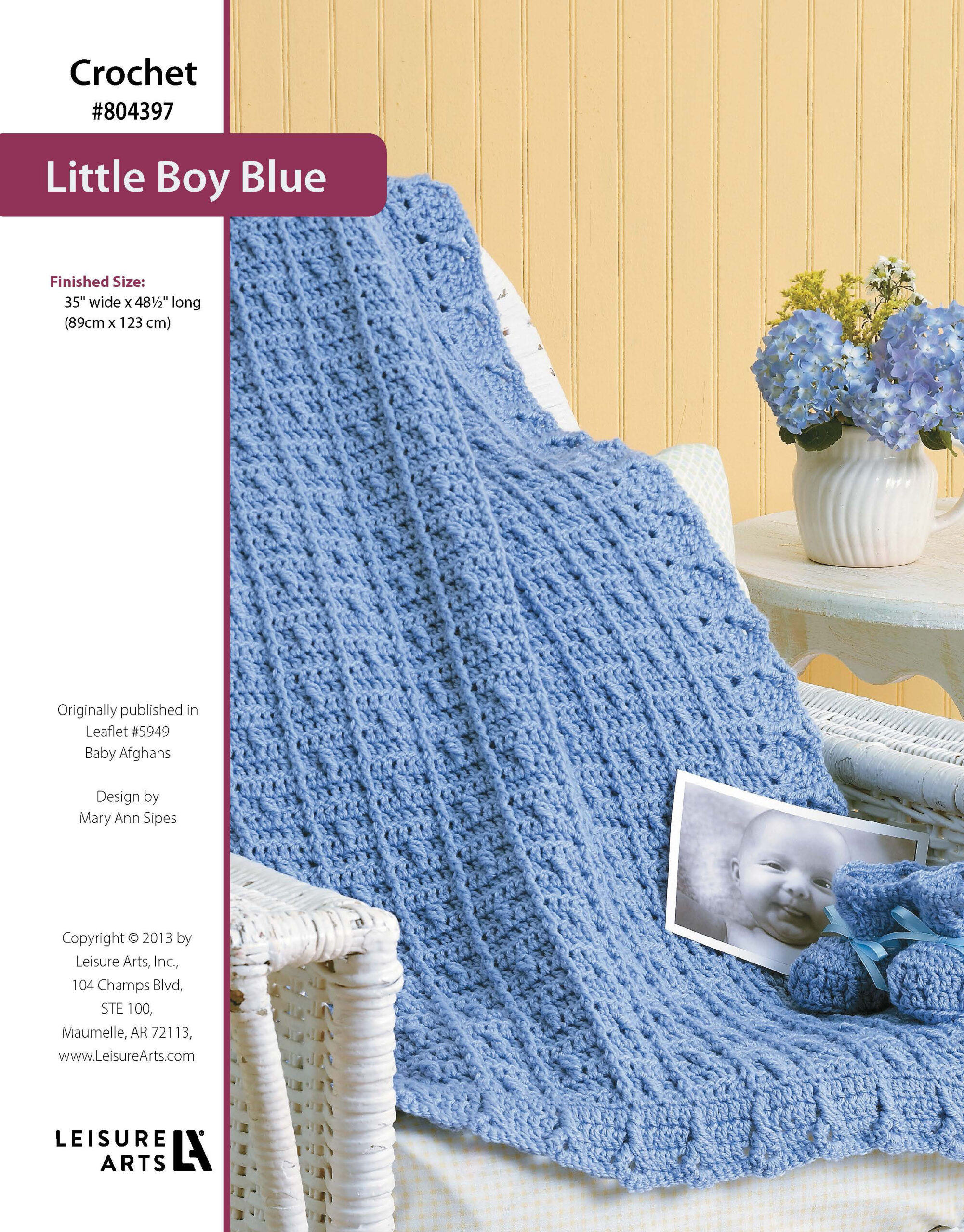 Leisure Arts Baby Afghans Little Boy Blue Crochet ePattern