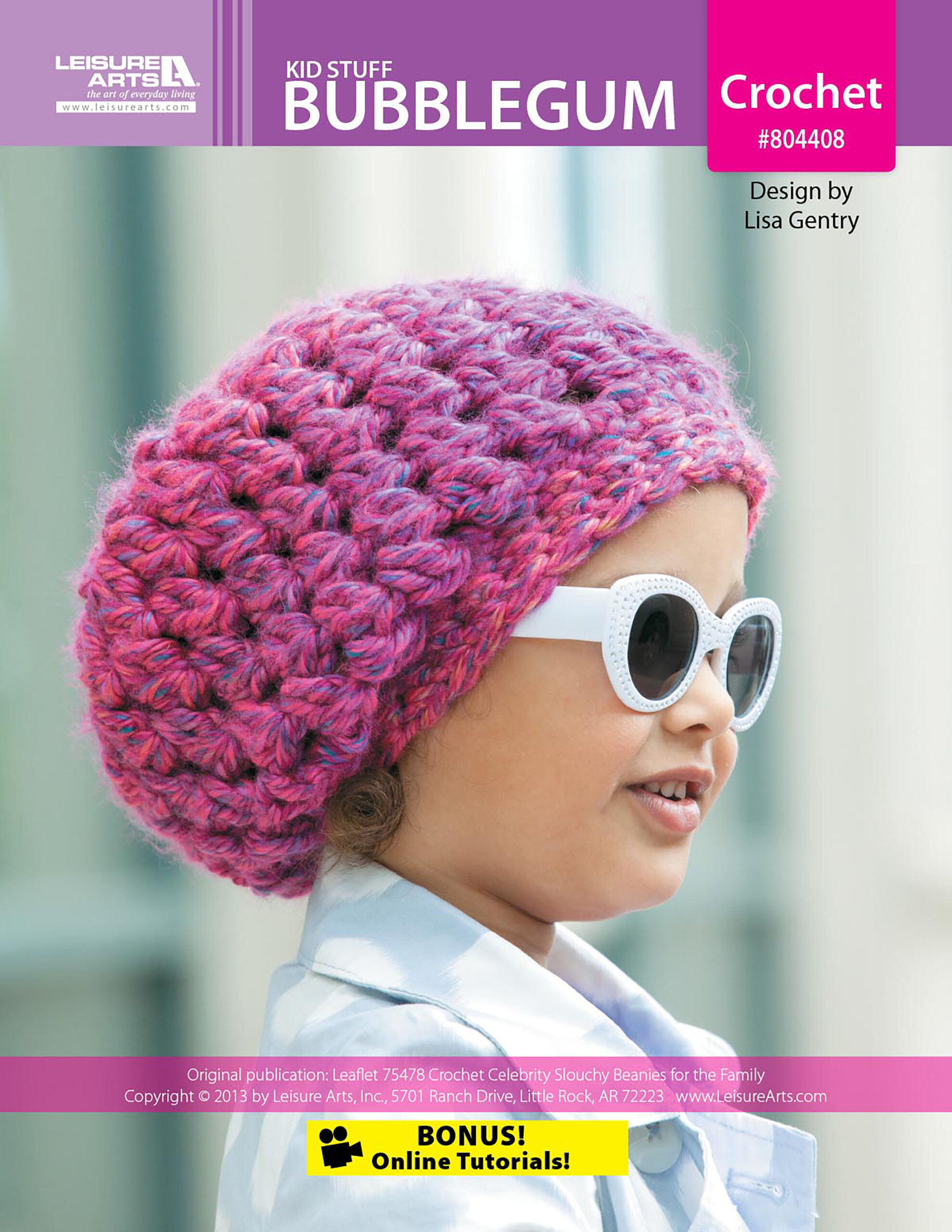 Leisure Arts ePattern Kid Stuff Bubblegum Beanie