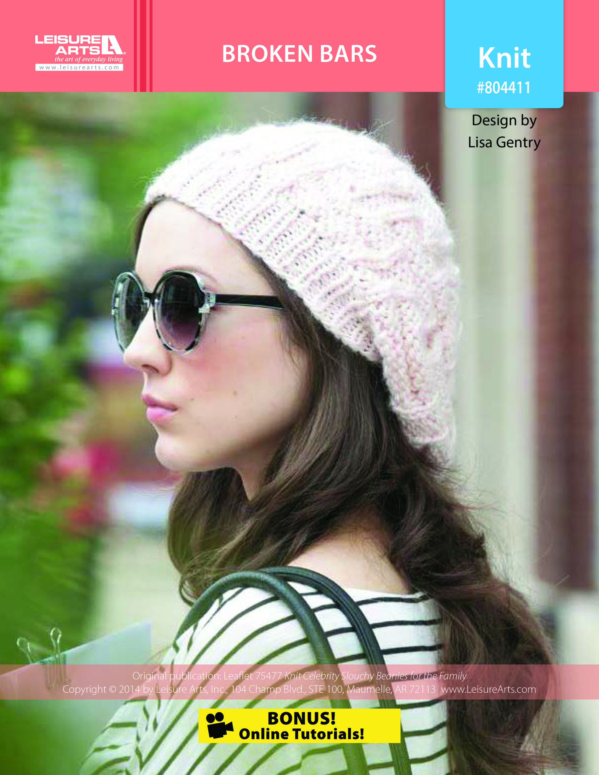 Leisure Arts ePattern Broken Bars Beanie