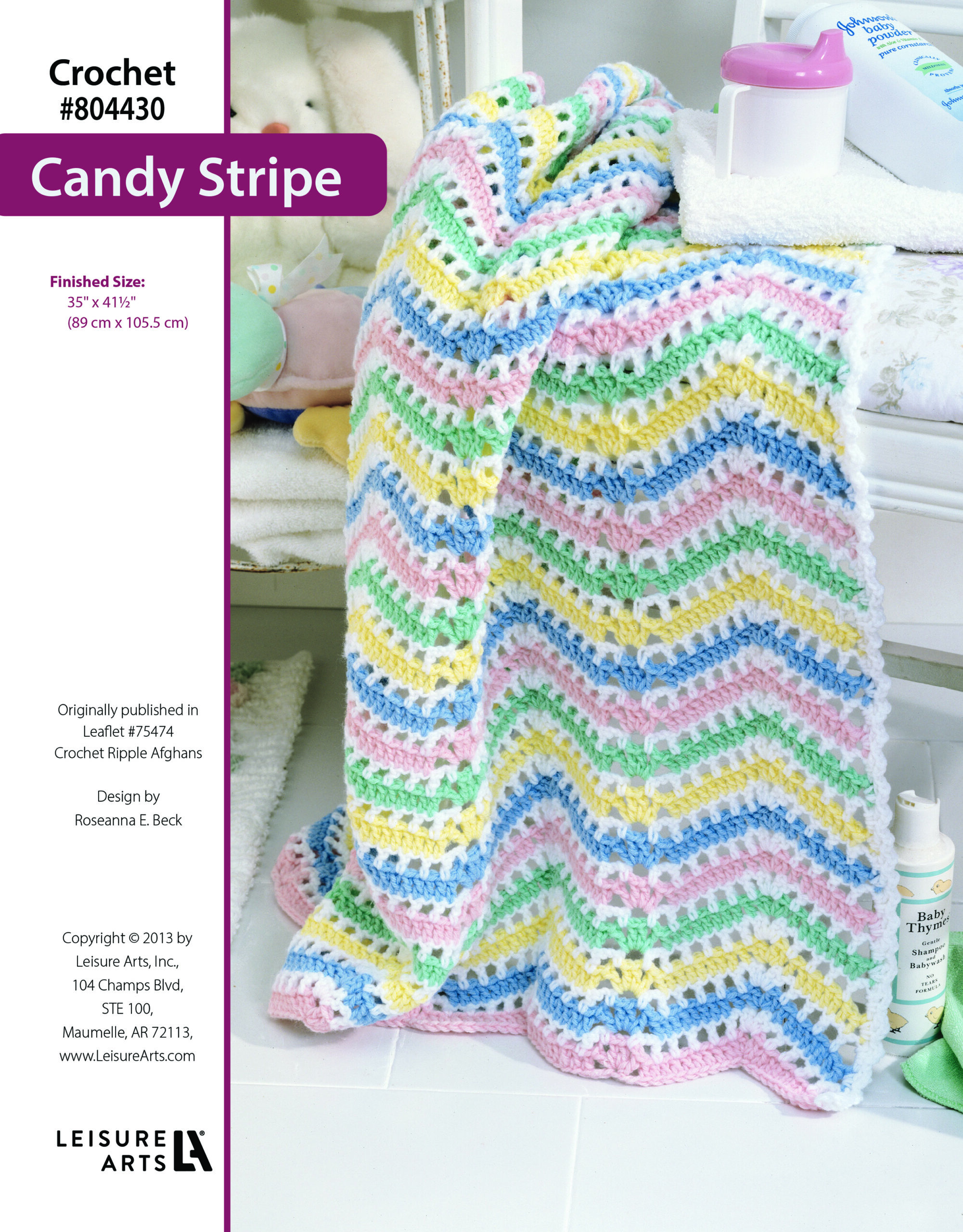 Leisure Arts ePattern Candy Stripe Afghan