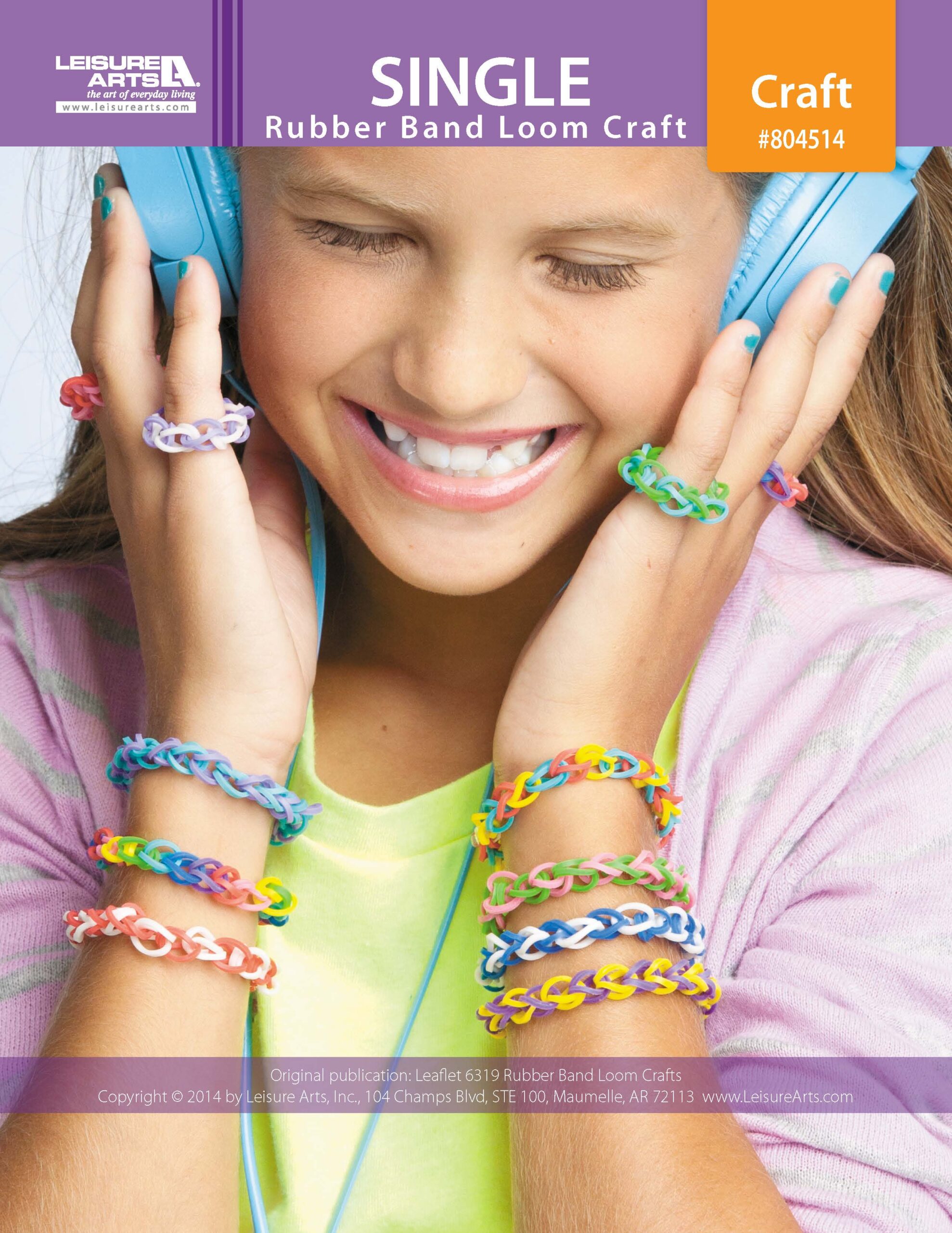 Leisure Arts Rubber Band Loom Crafts Single Rubber Band Bracelet ePattern