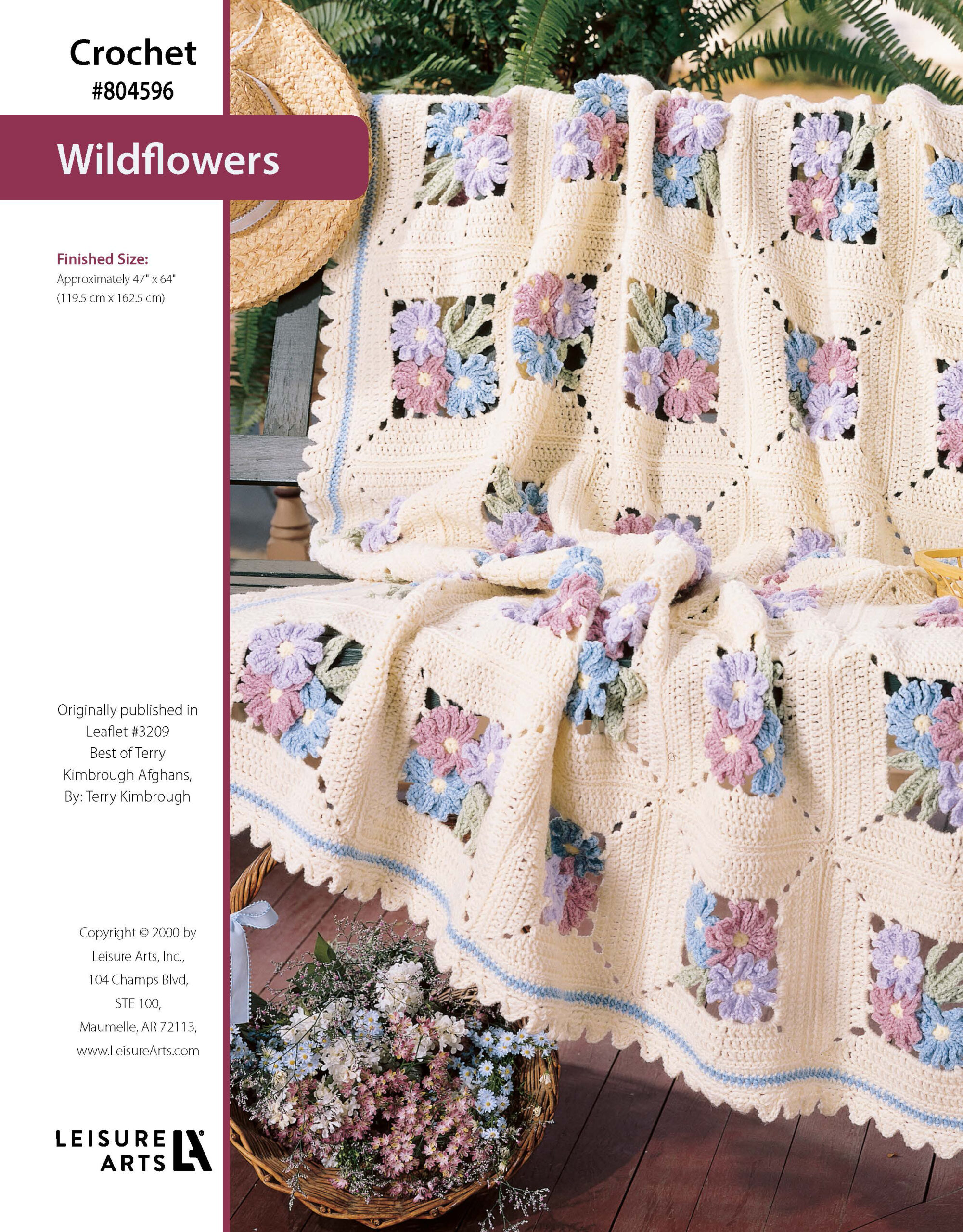 Leisure Arts ePattern Best of Terry Kimbrough Afghans Wildflowers Afghan